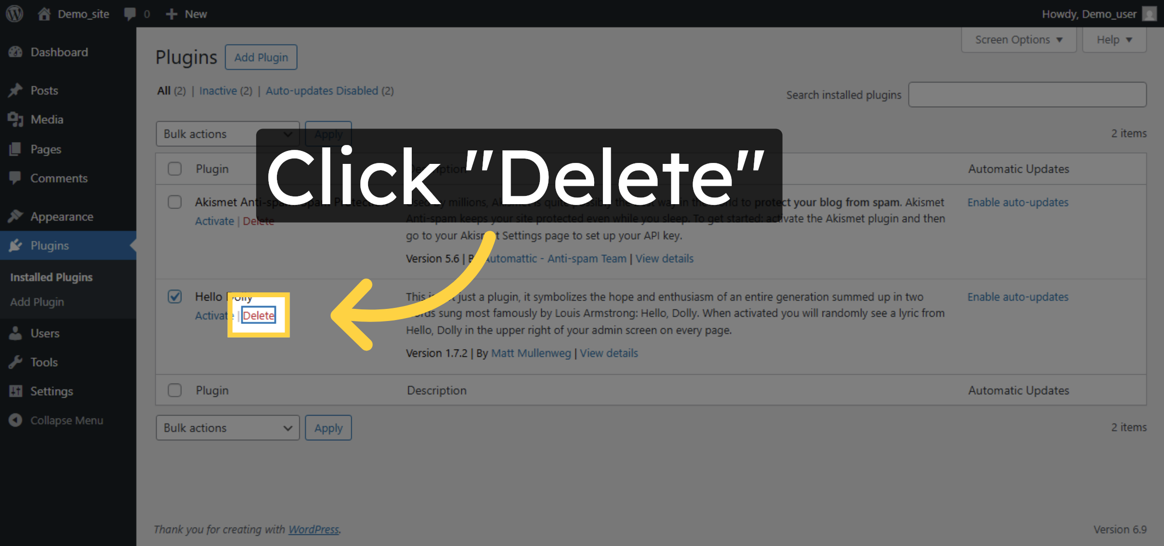 Delete Selected Plugin
