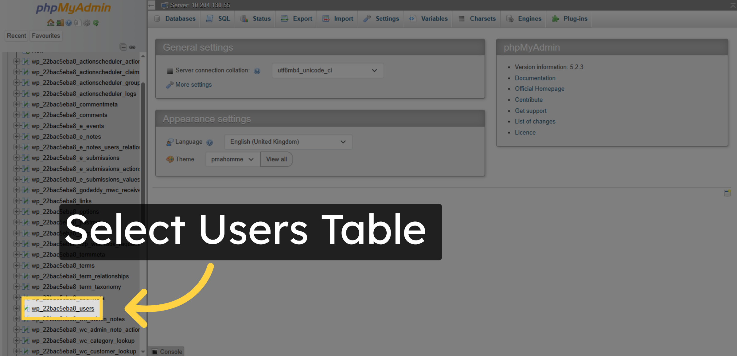 Select Users Table