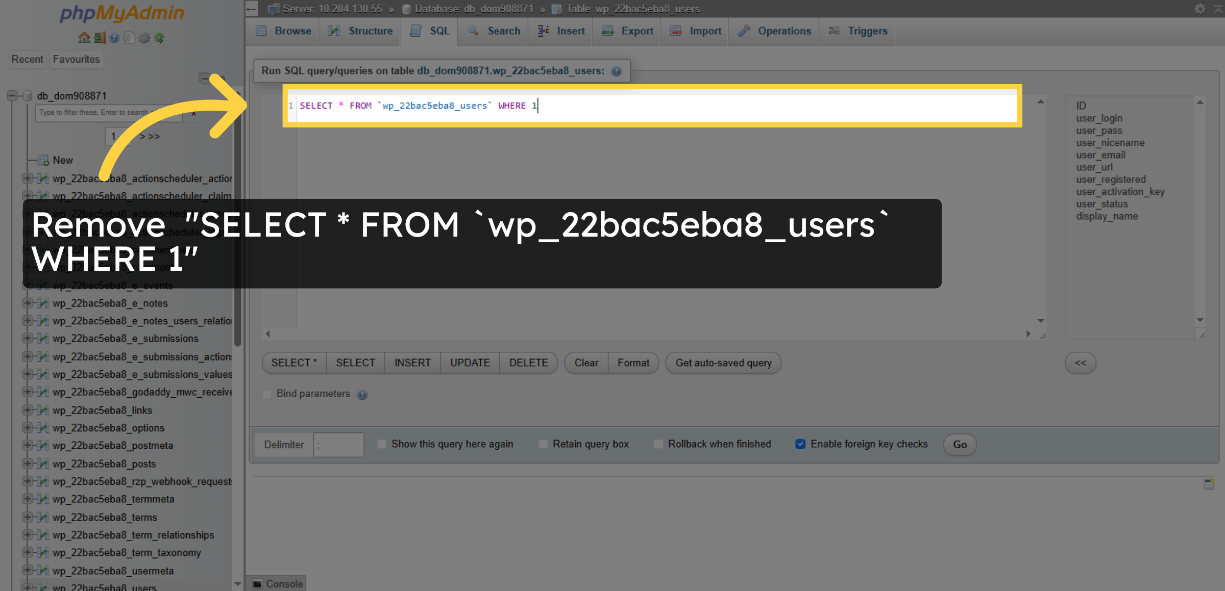 Remove All Users Query