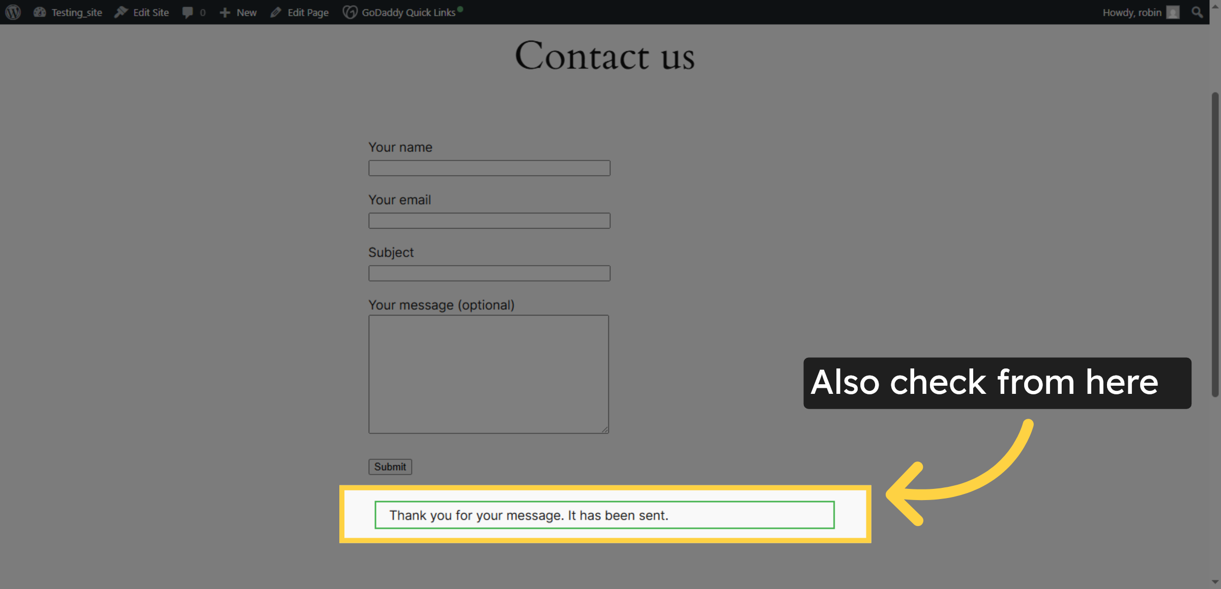 Confirm Message Sent