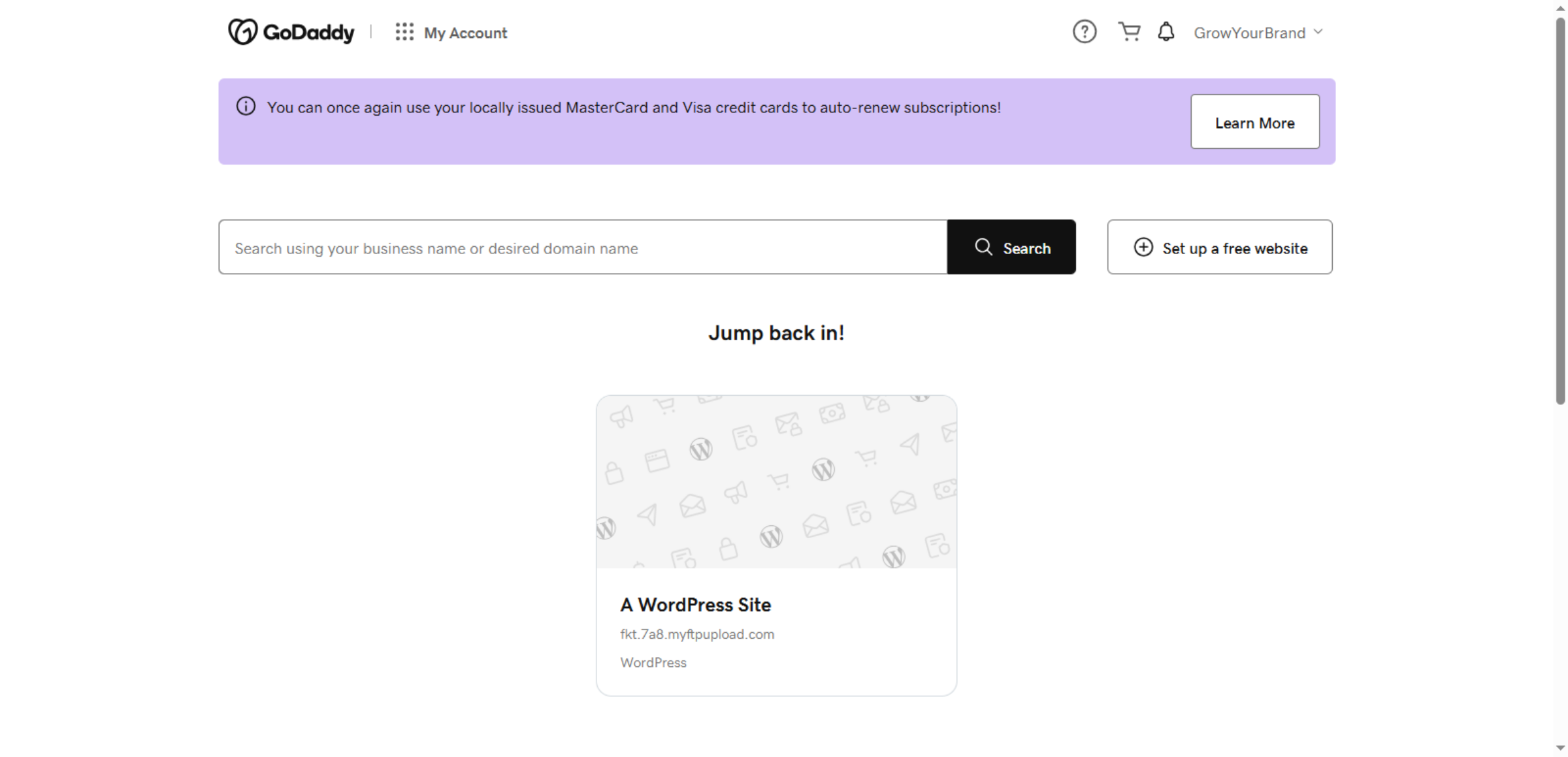 Access GoDaddy Account