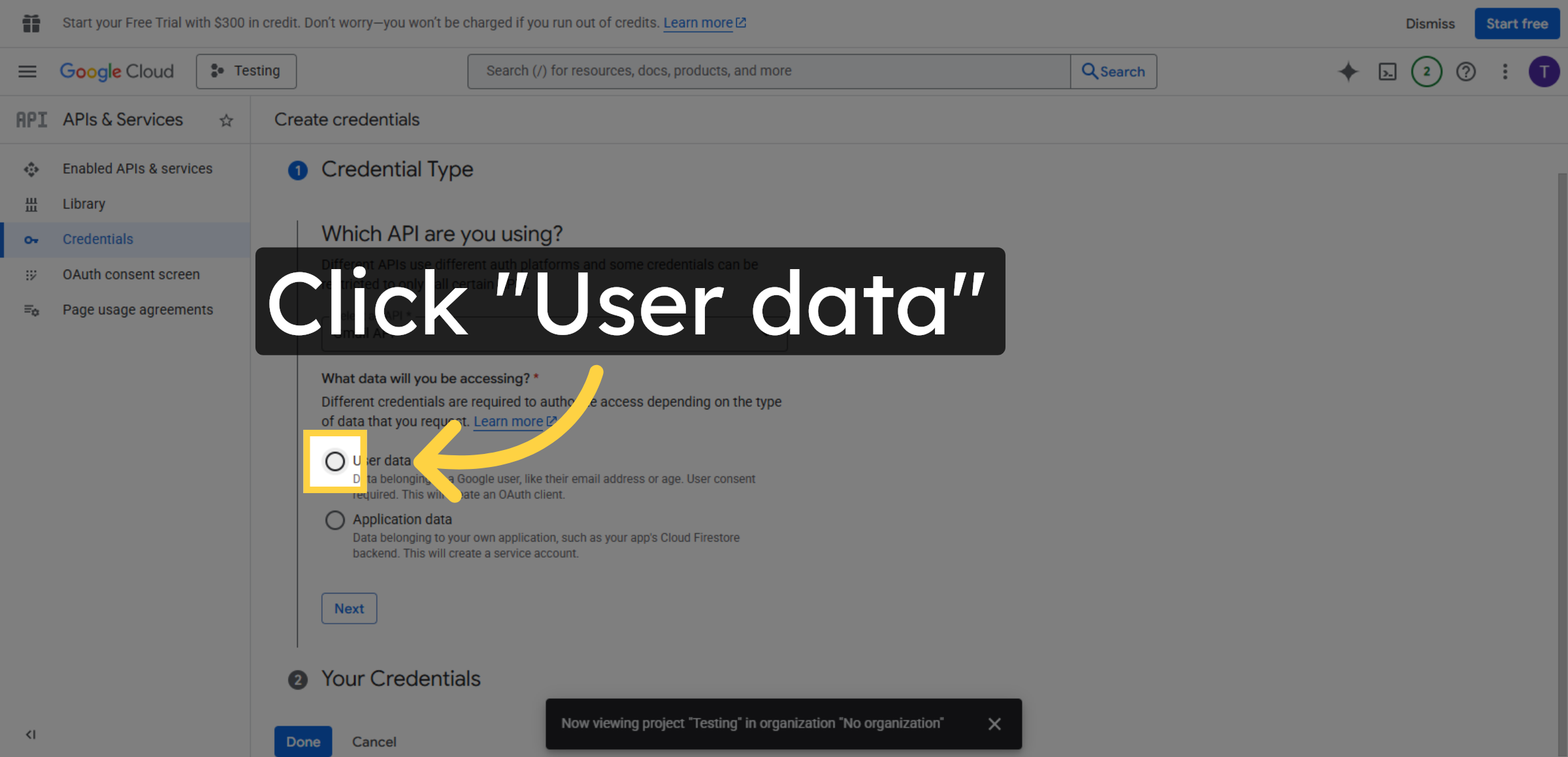 Select User Data Type