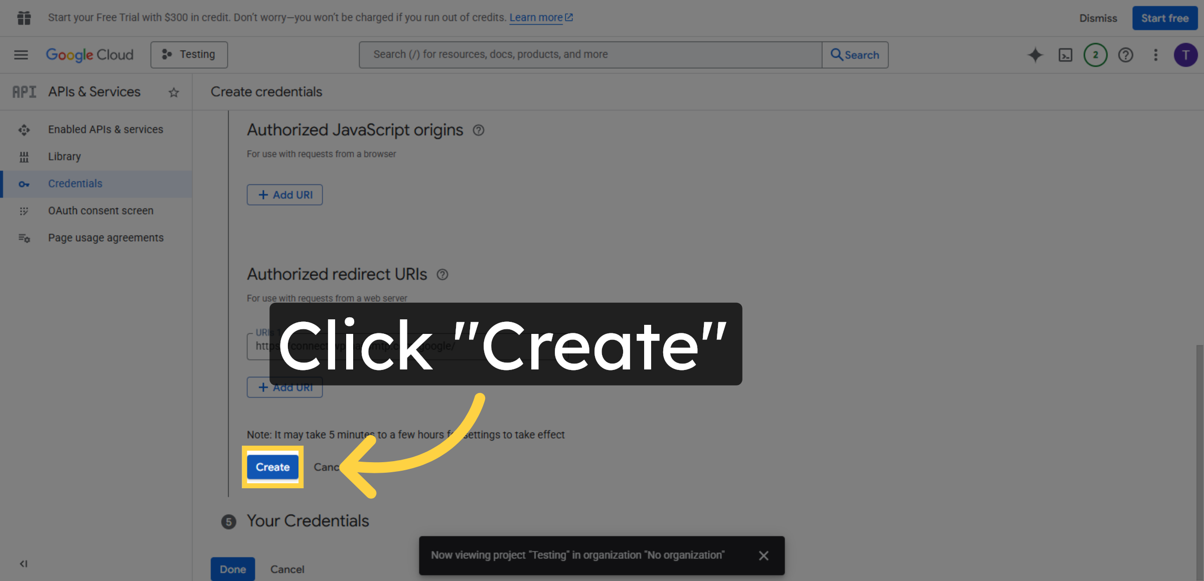 Create Credential Entry