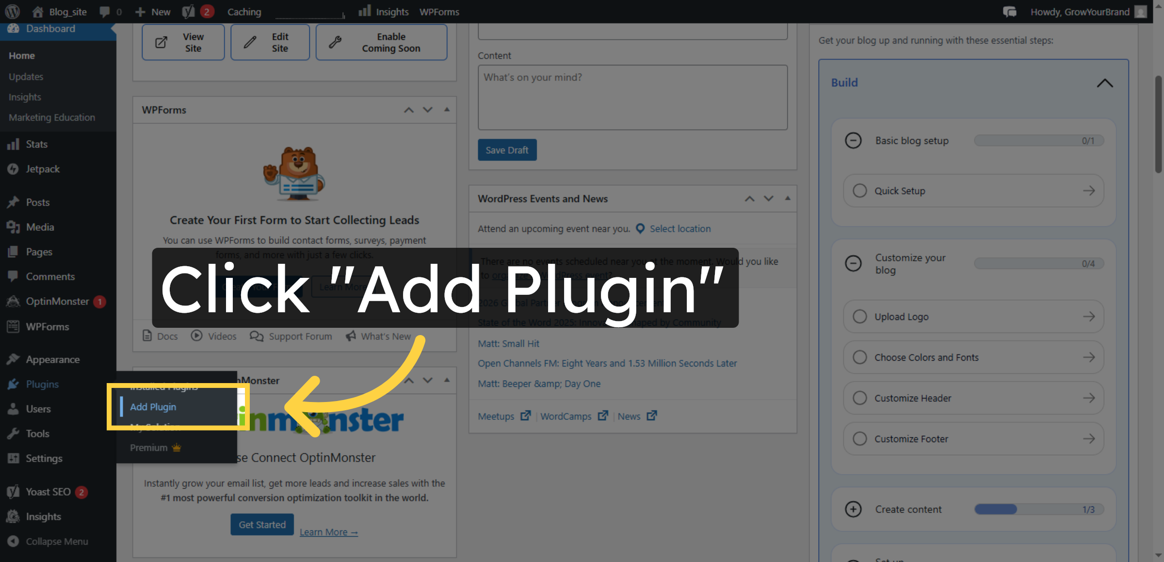 Open Add Plugin Page
