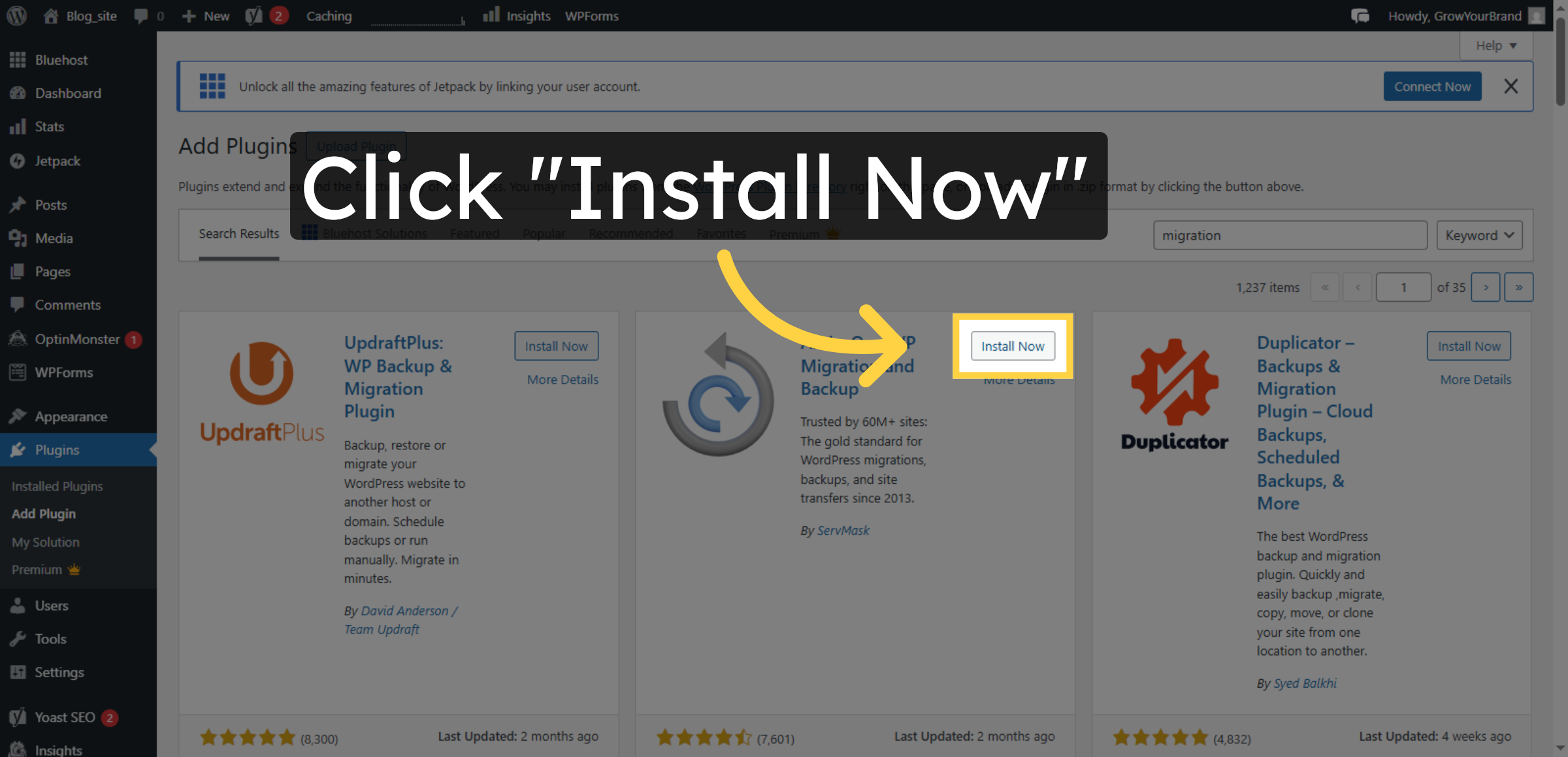 Install Migration Plugin