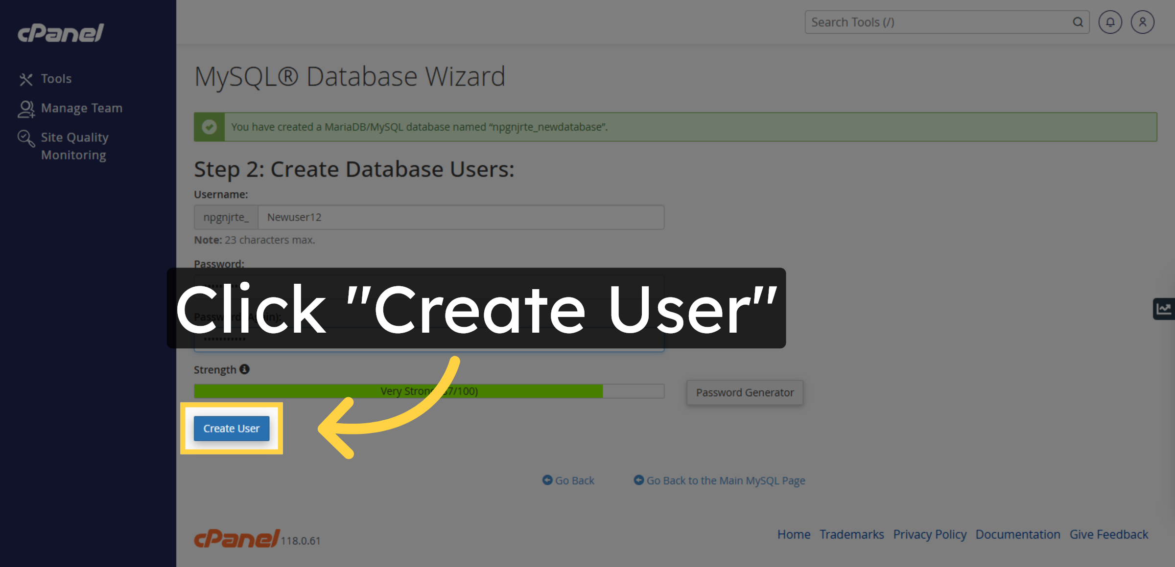 Create Database User