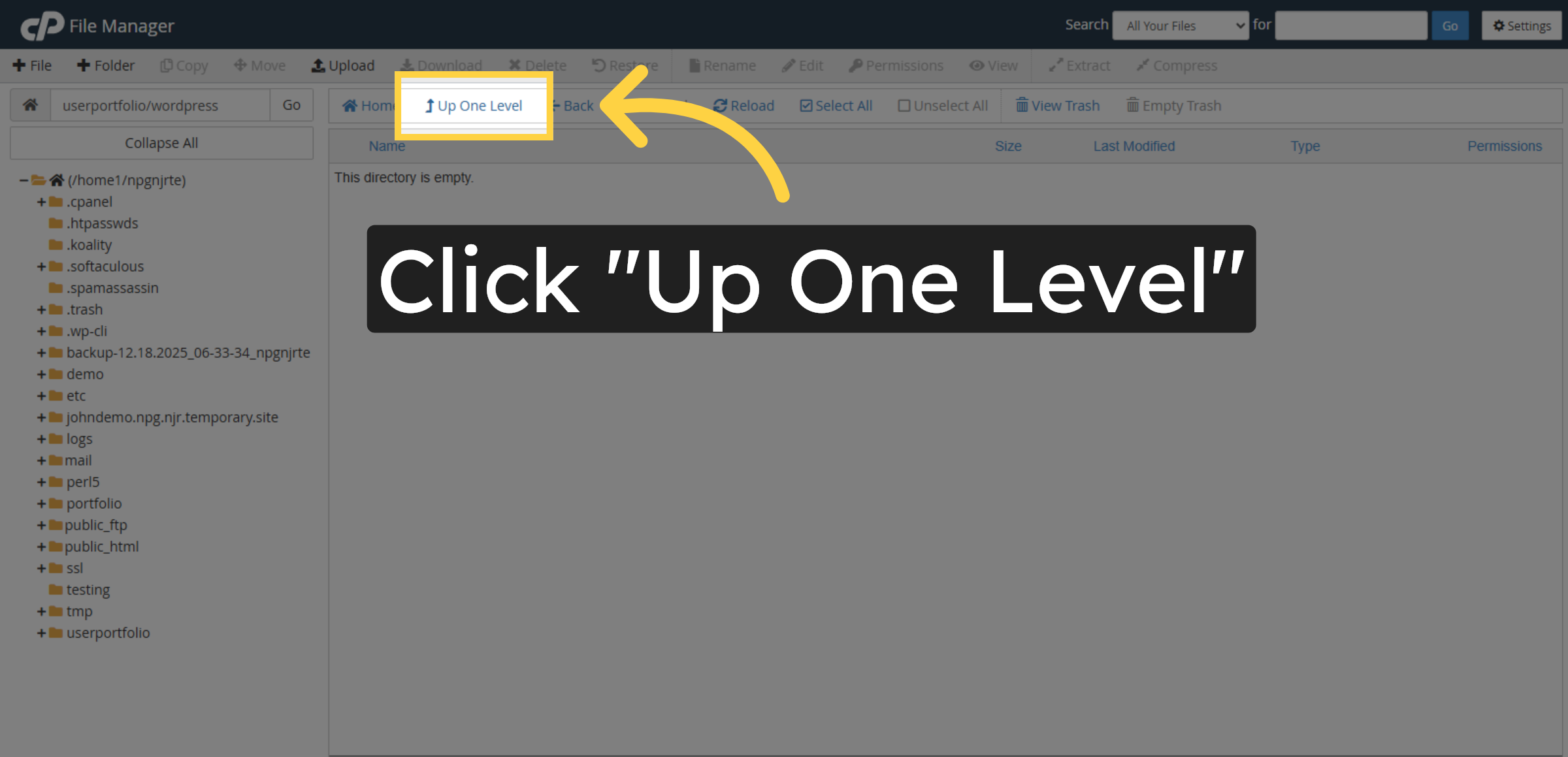 Navigate Up One Level
