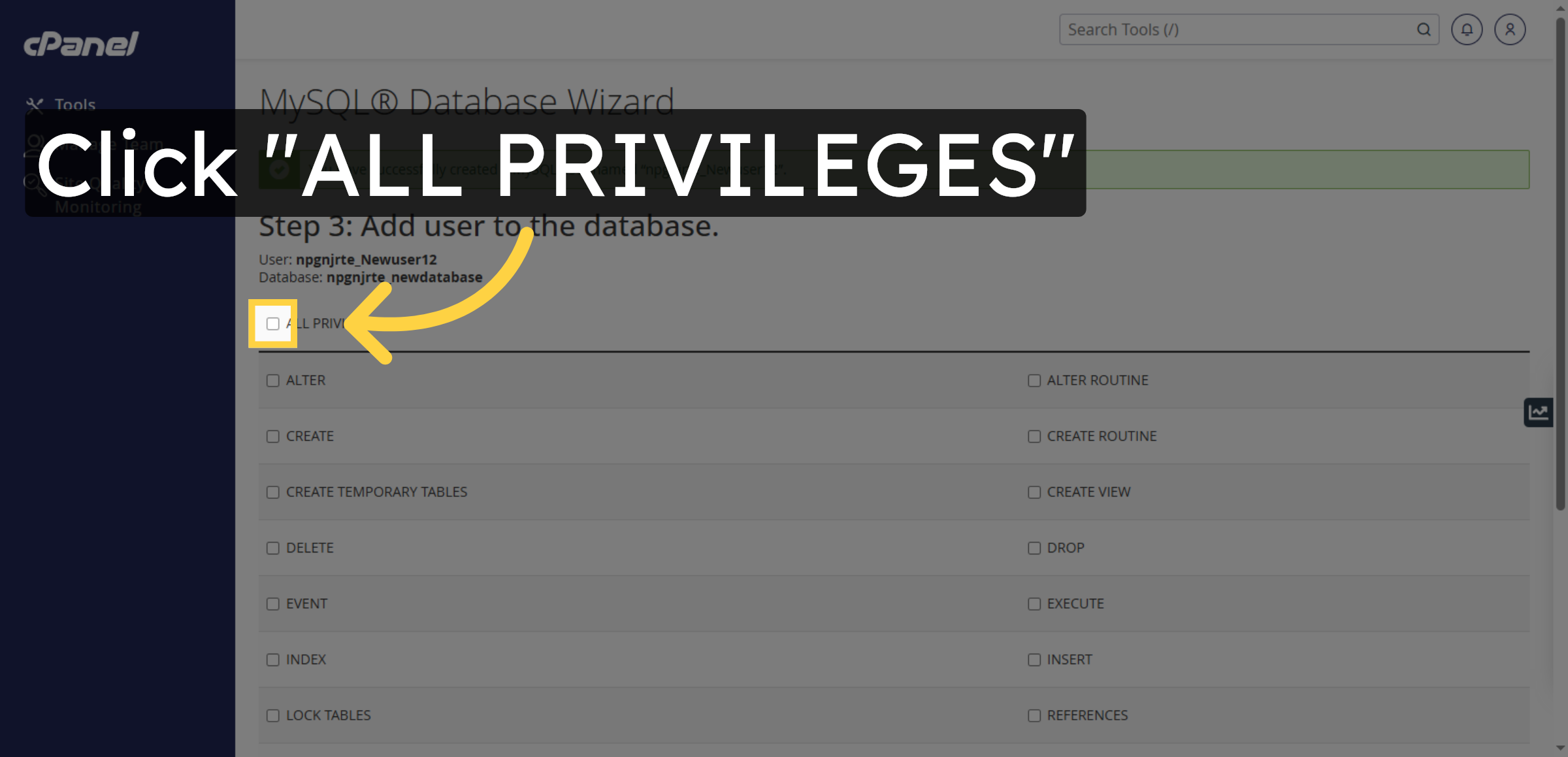 Grant All Privileges