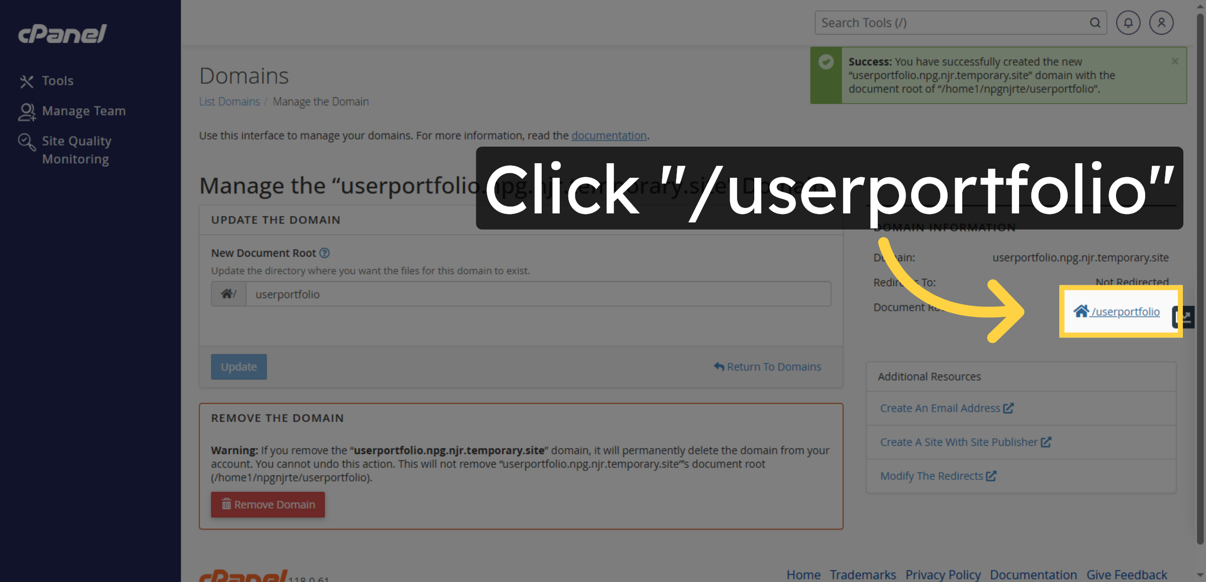 Access Subdomain Folder