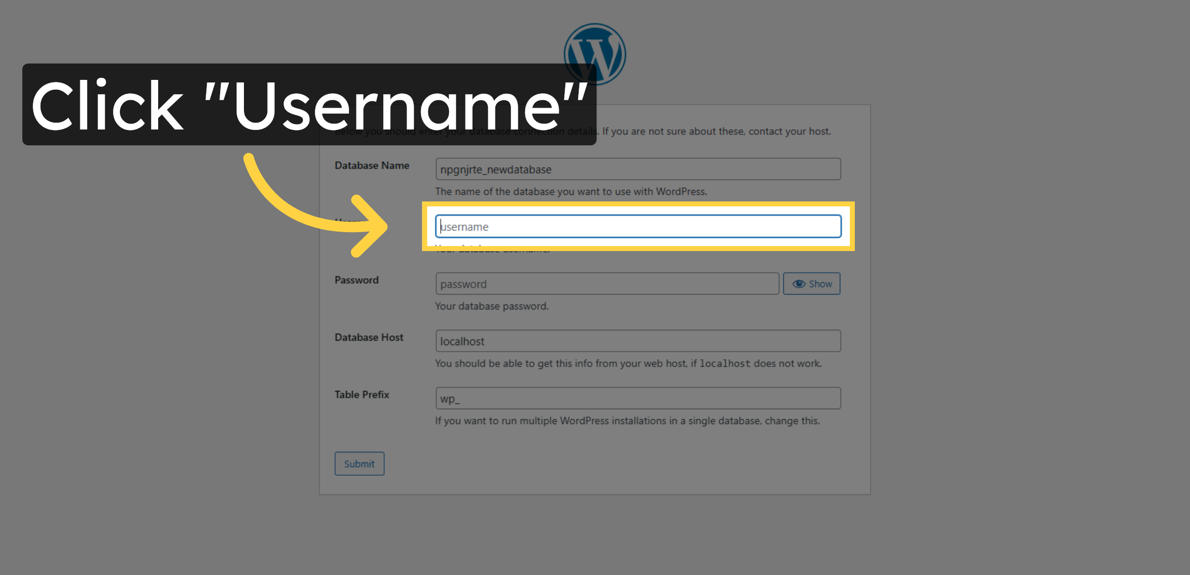 Select Username Field