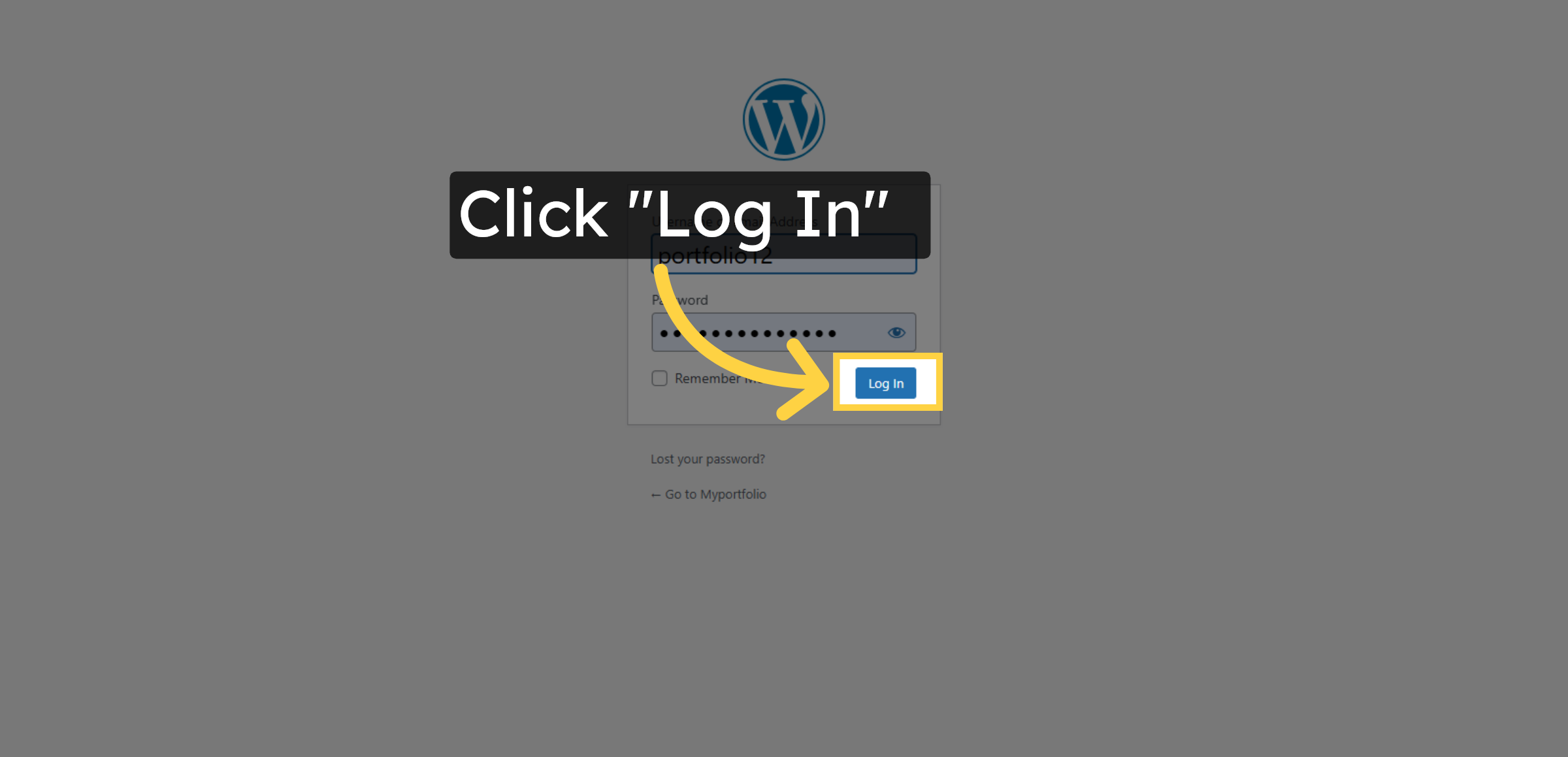 Click Login In button