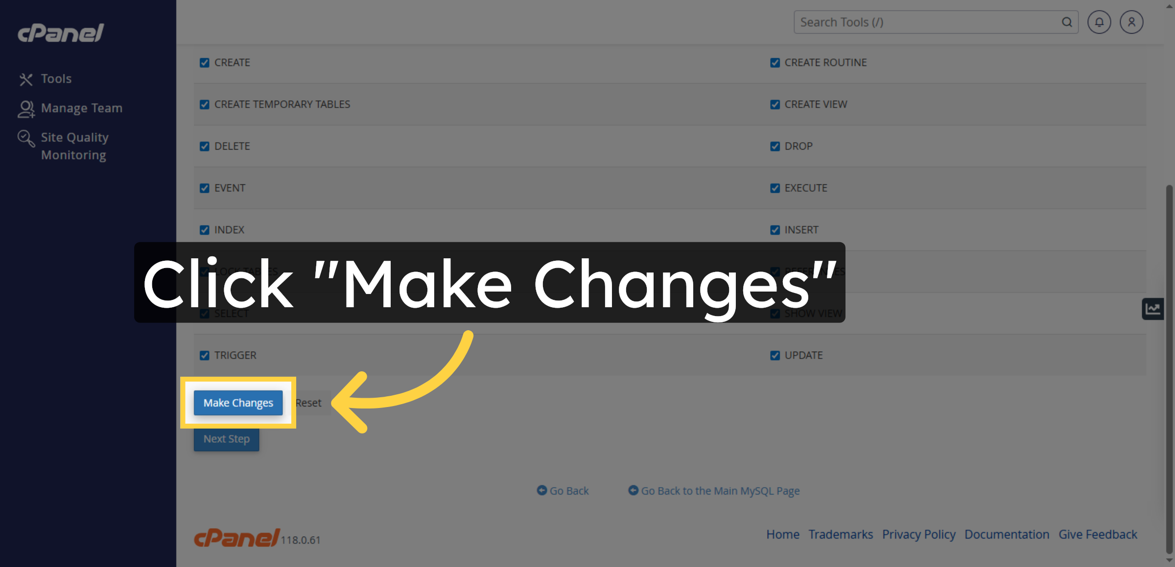 Apply Privilege Changes