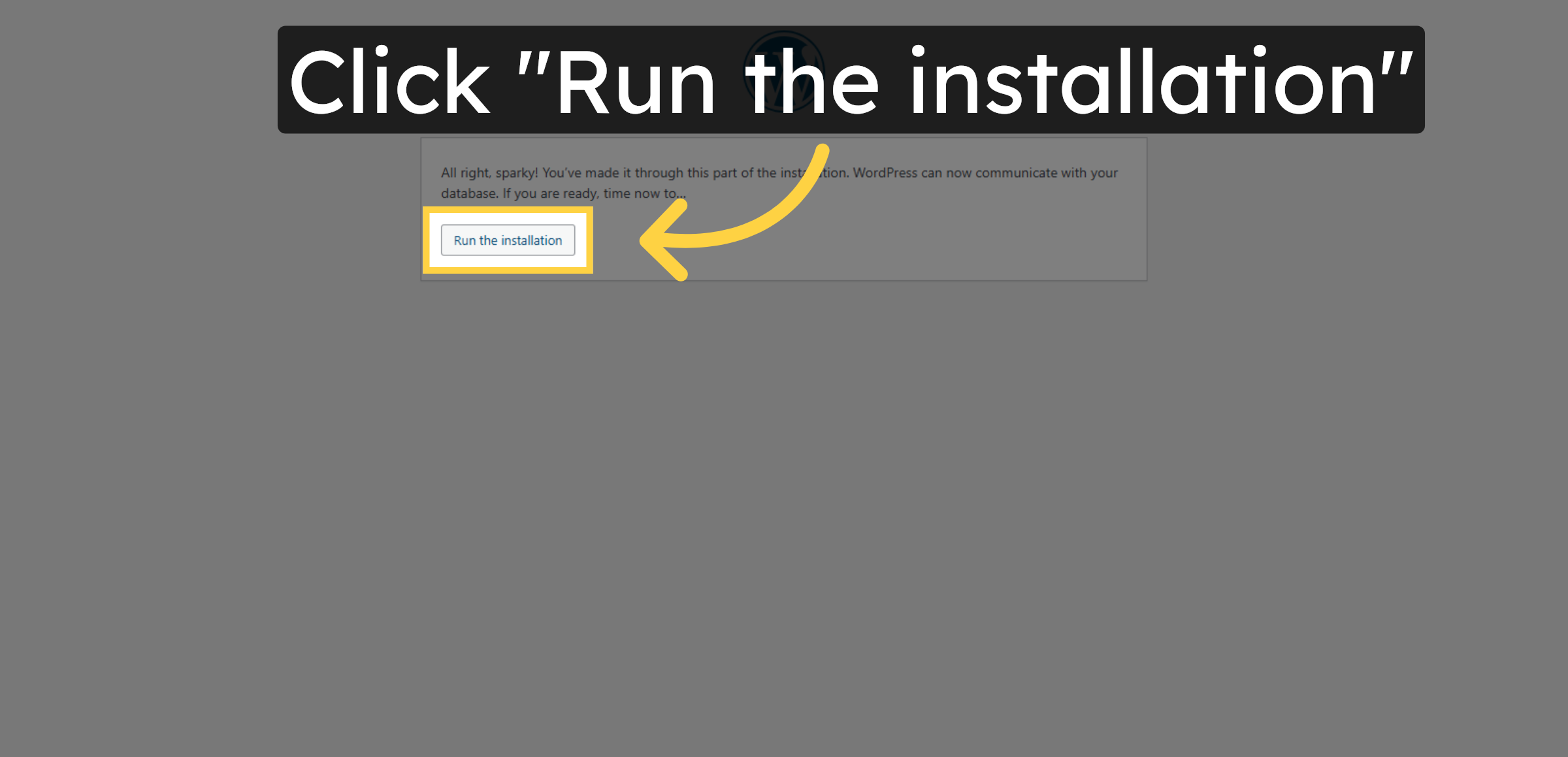 Run WordPress Installation