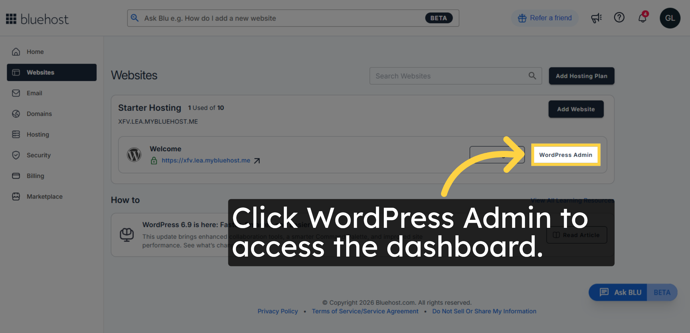 Open WordPress Admin Panel