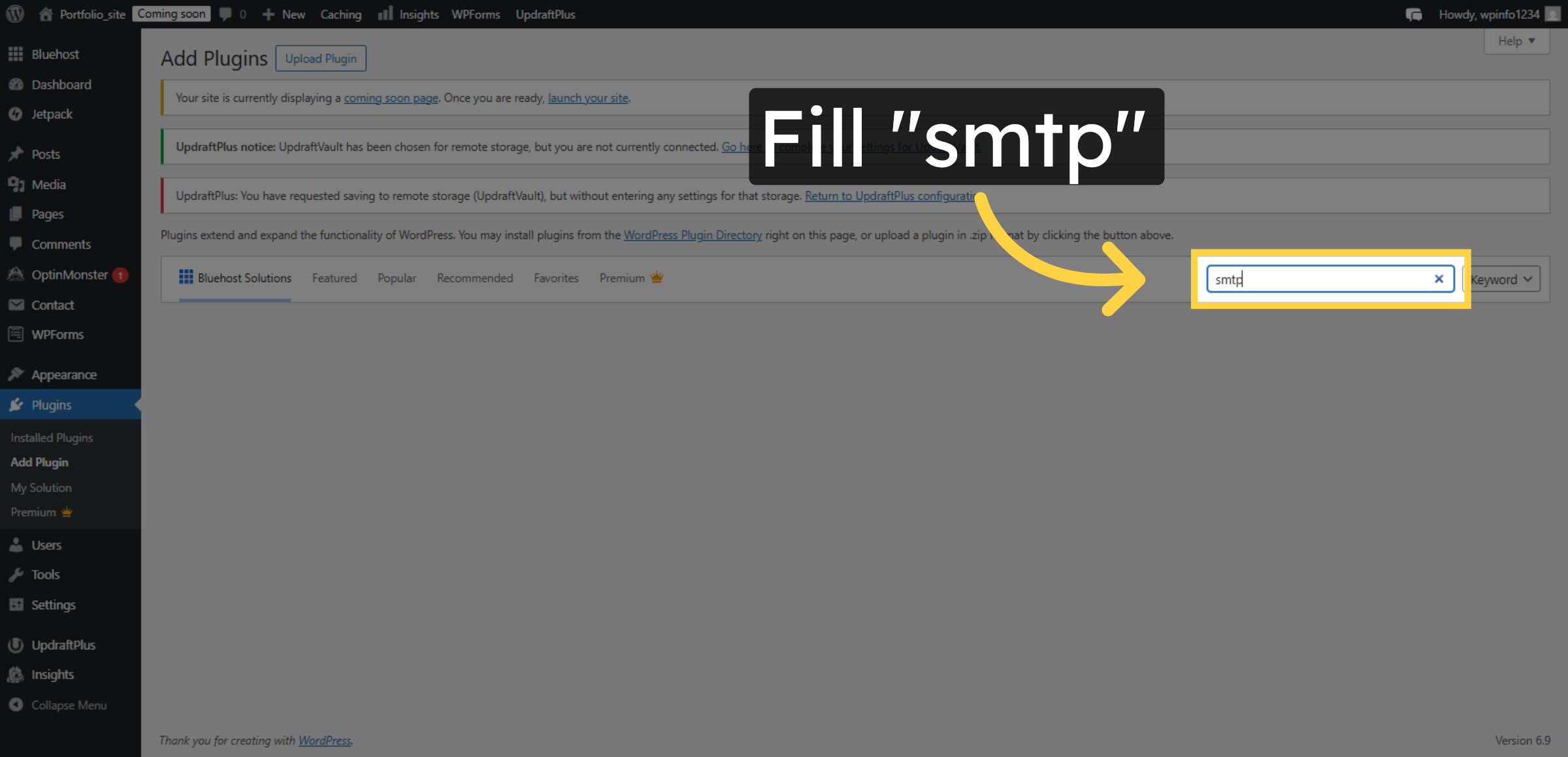 Enter SMTP in Search