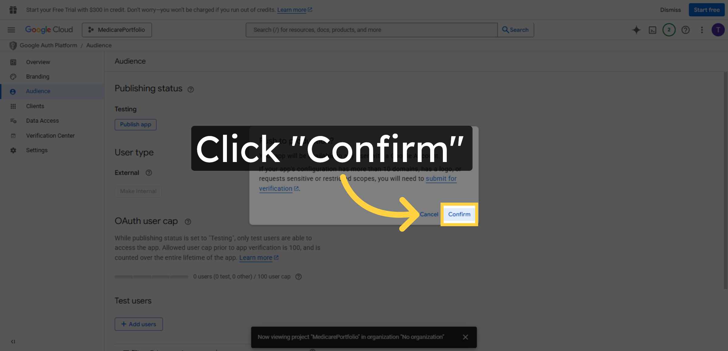 Confirm App Publishing