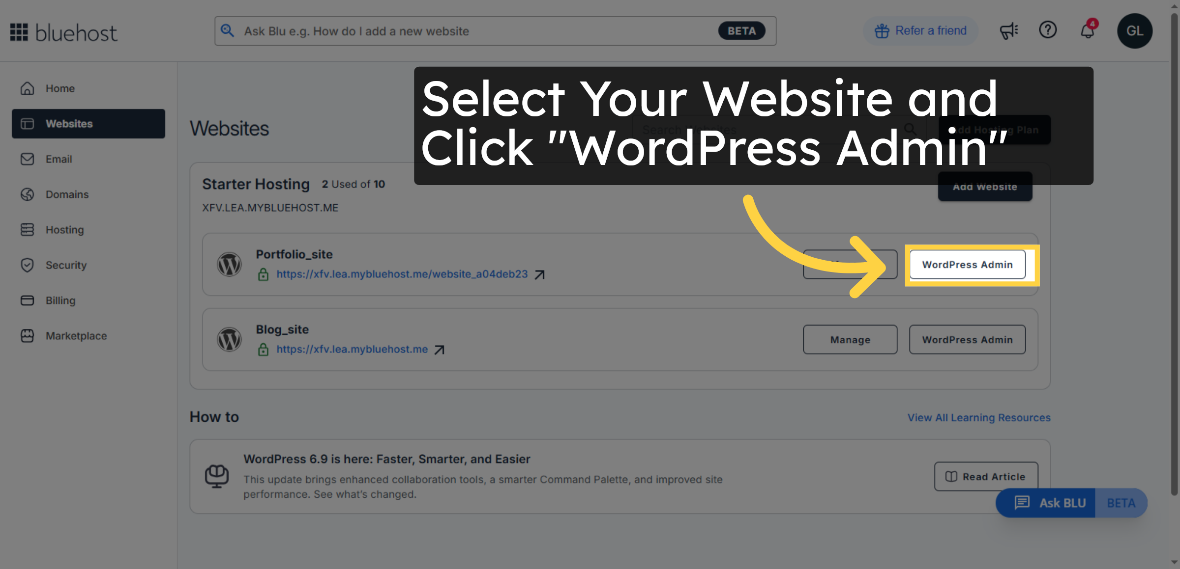 Open WordPress Admin