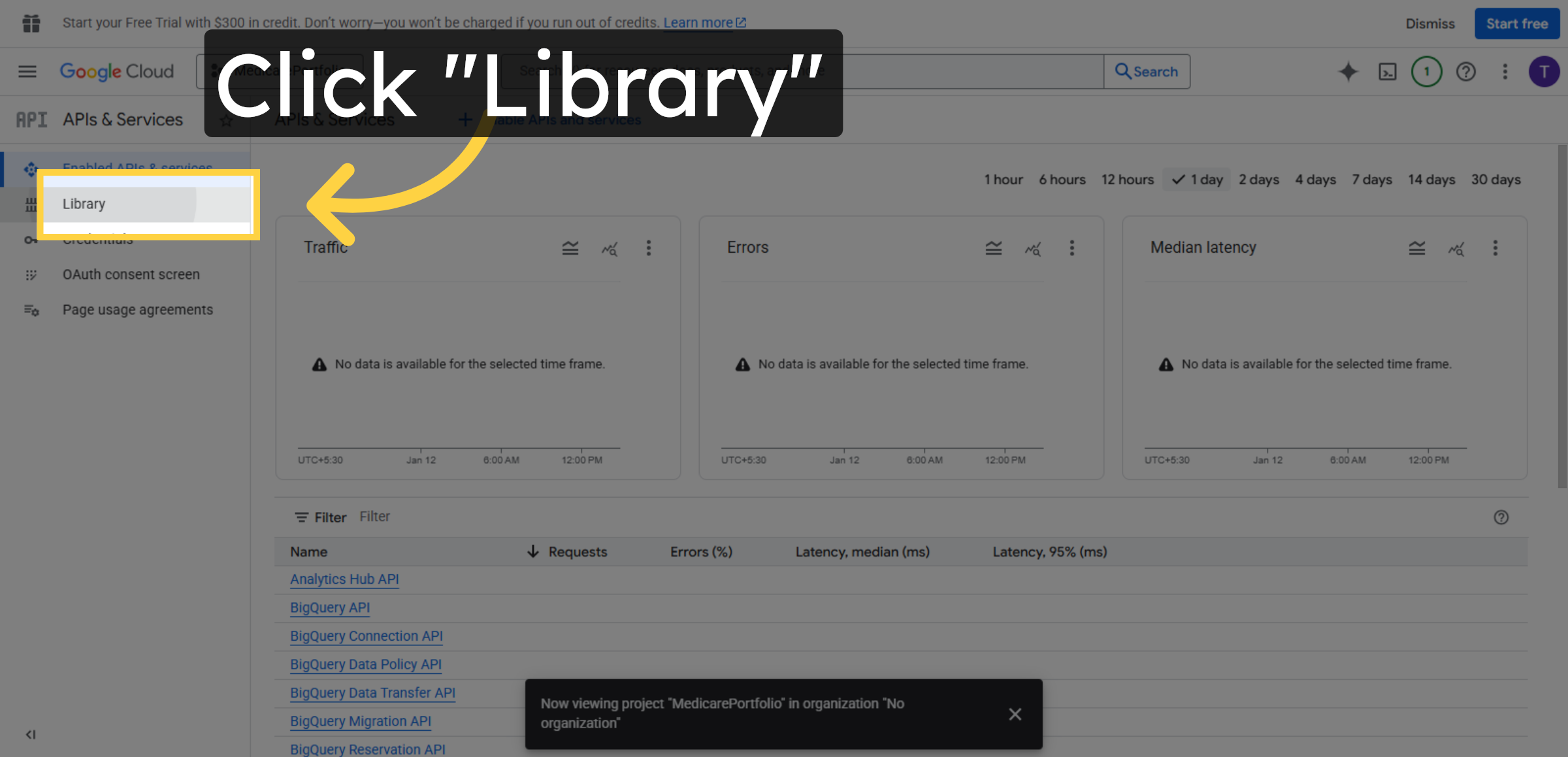 Navigate to API Library