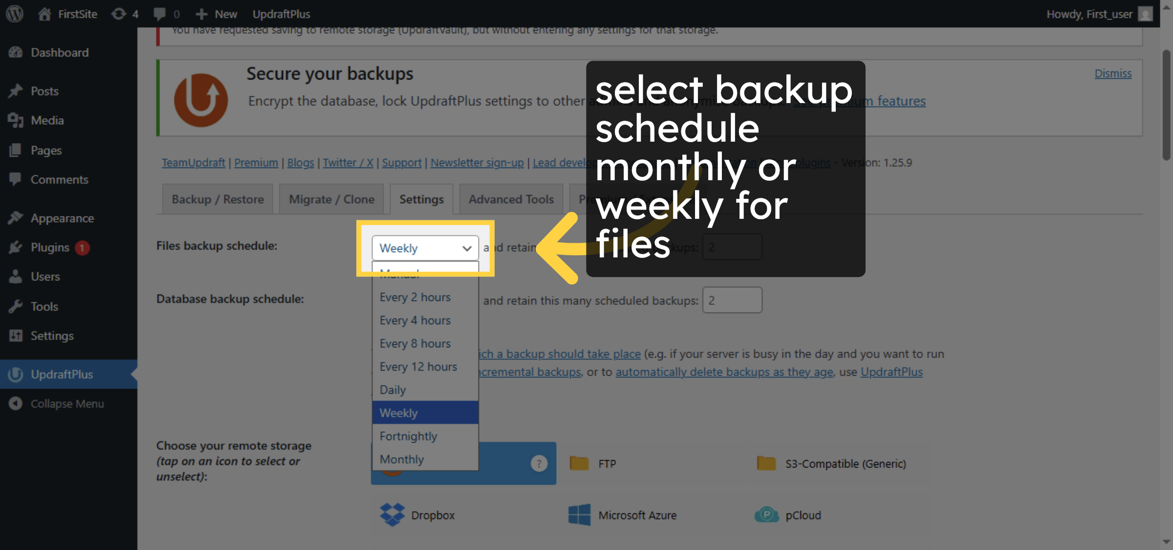Set Backup Frequency