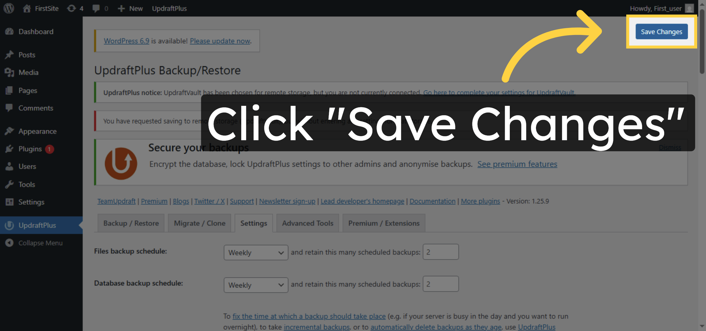 Save Backup Settings