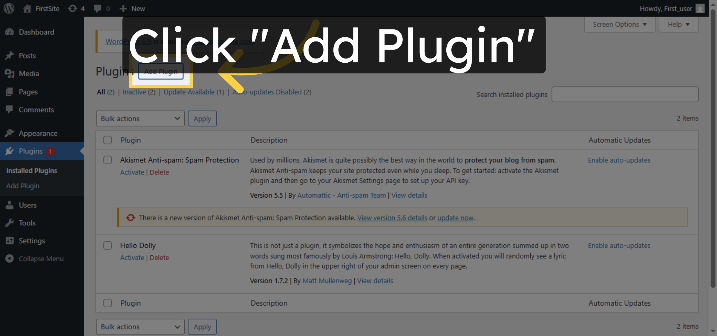 Open Add Plugin Page
