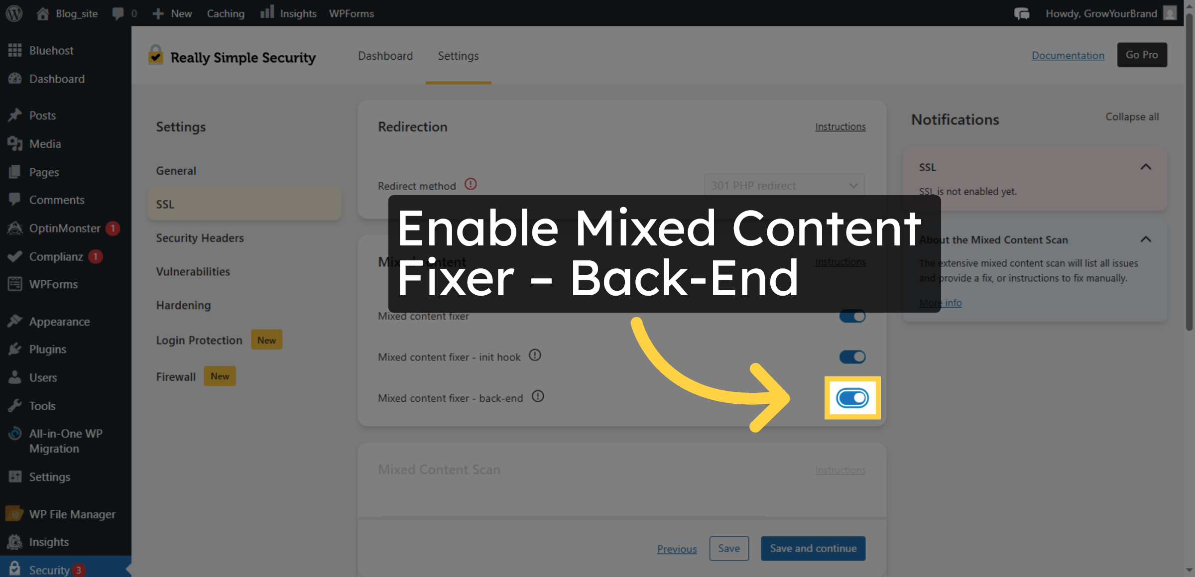 Enable Mixed Content Fixer – Back-End