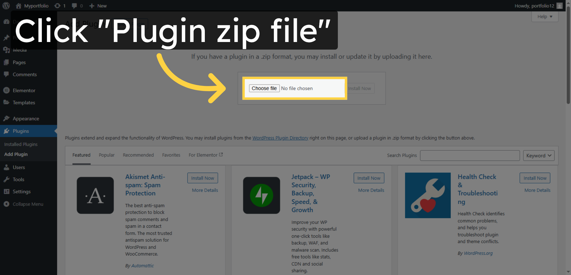 Choose Plugin Zip File