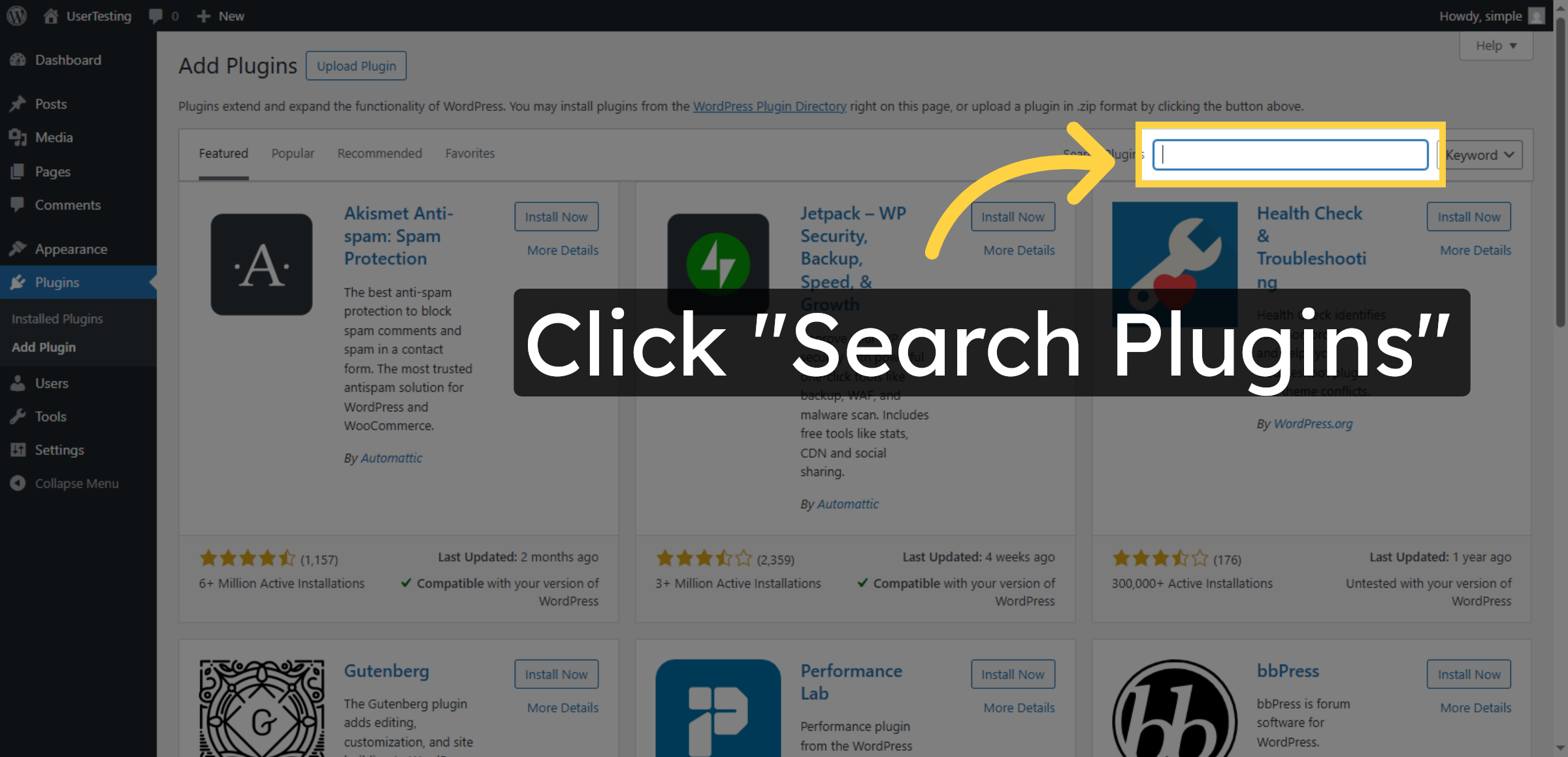 Search for Plugin