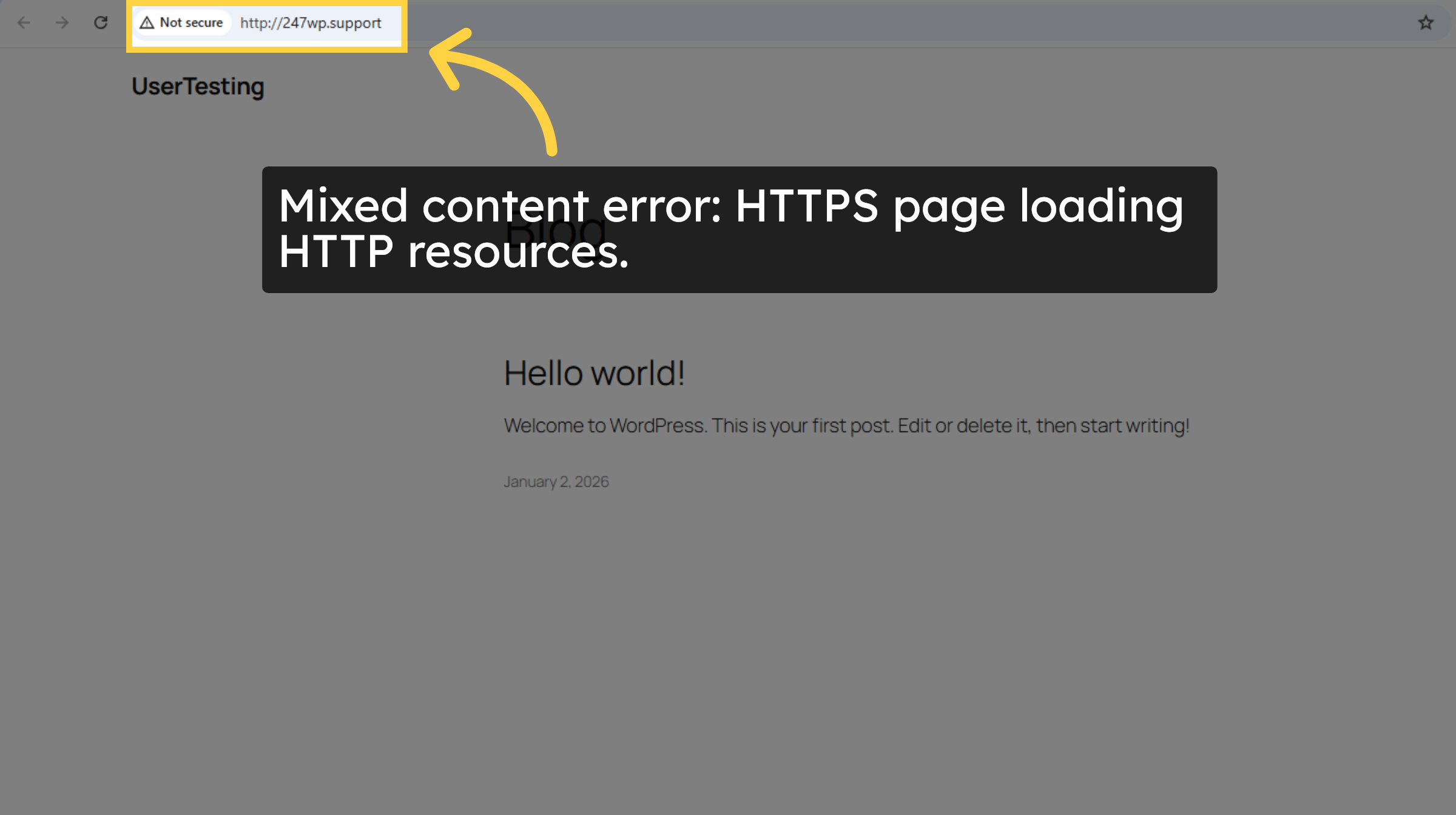 Mixed Content Error Detected