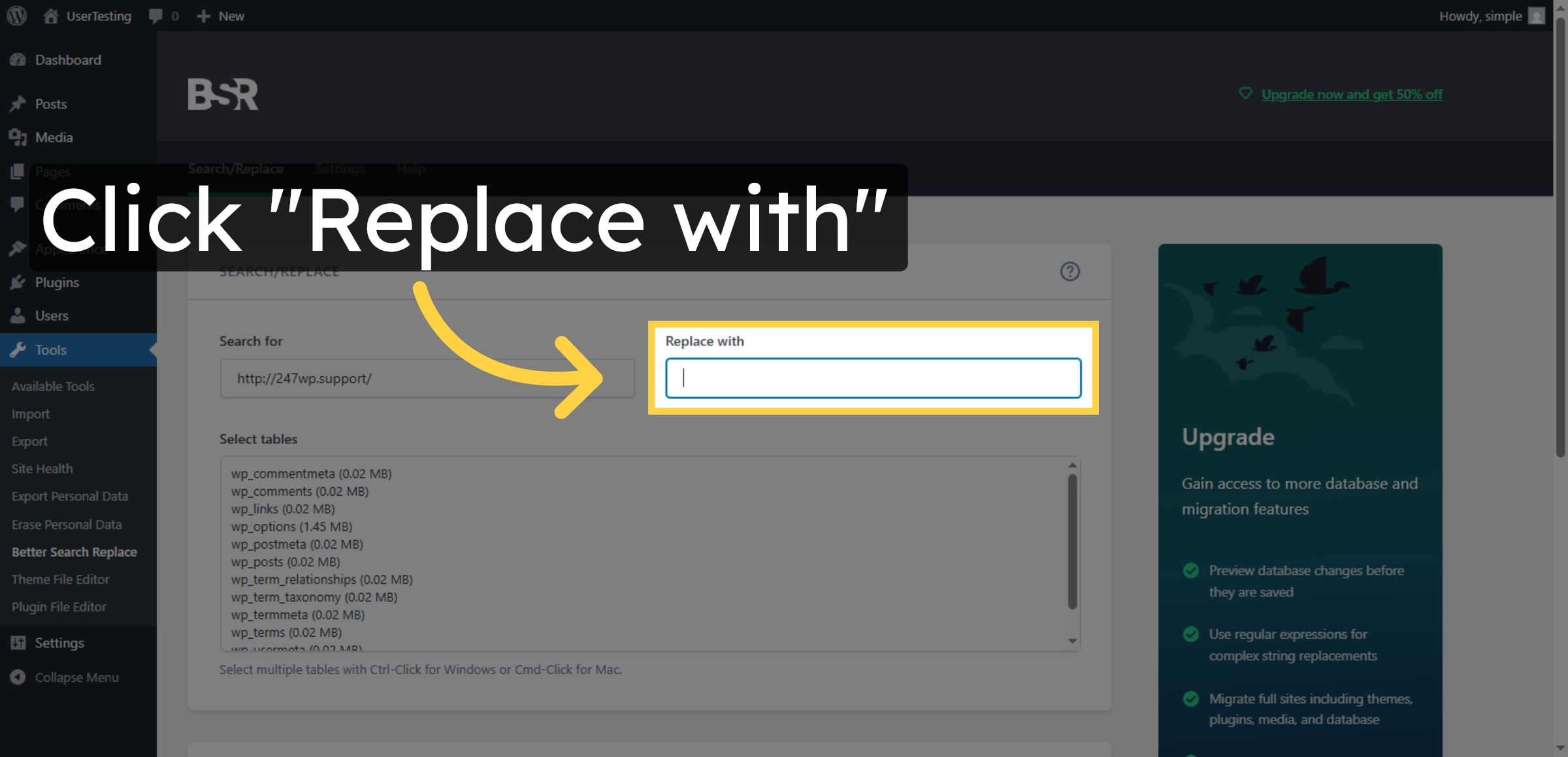 Locate Replace Field