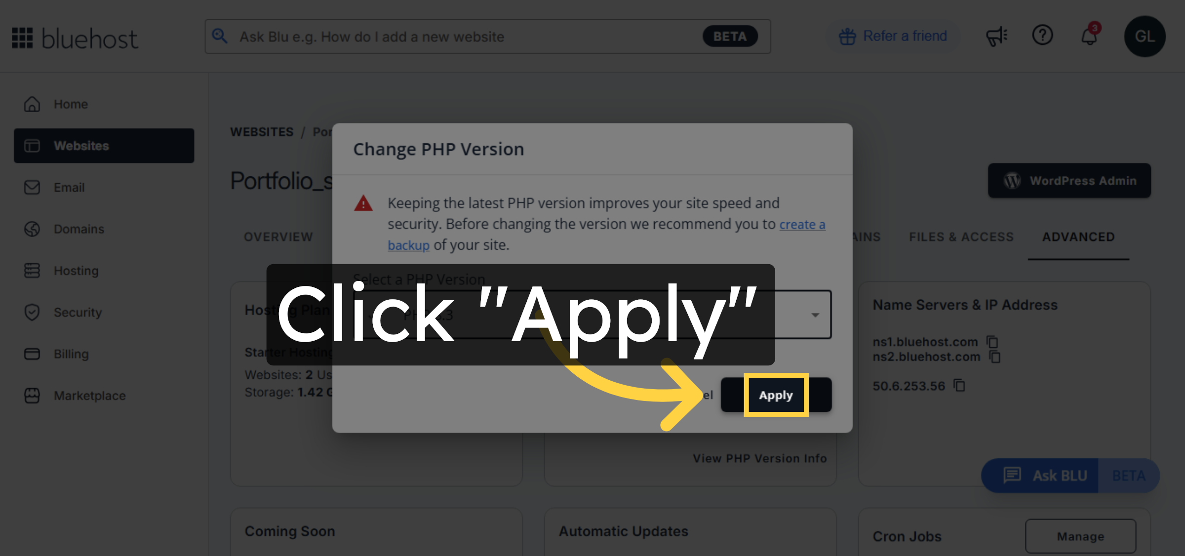 Apply PHP Version Update