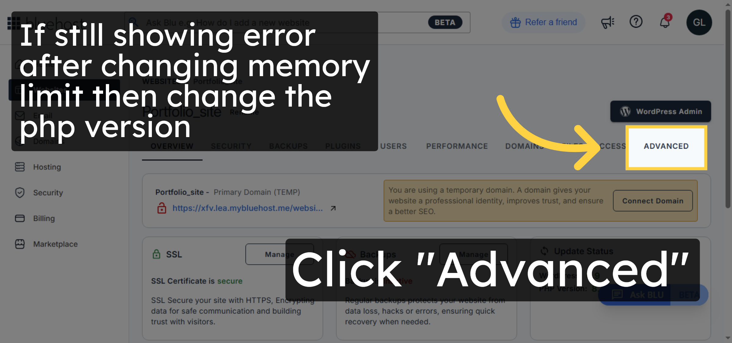 Open Advanced Settings