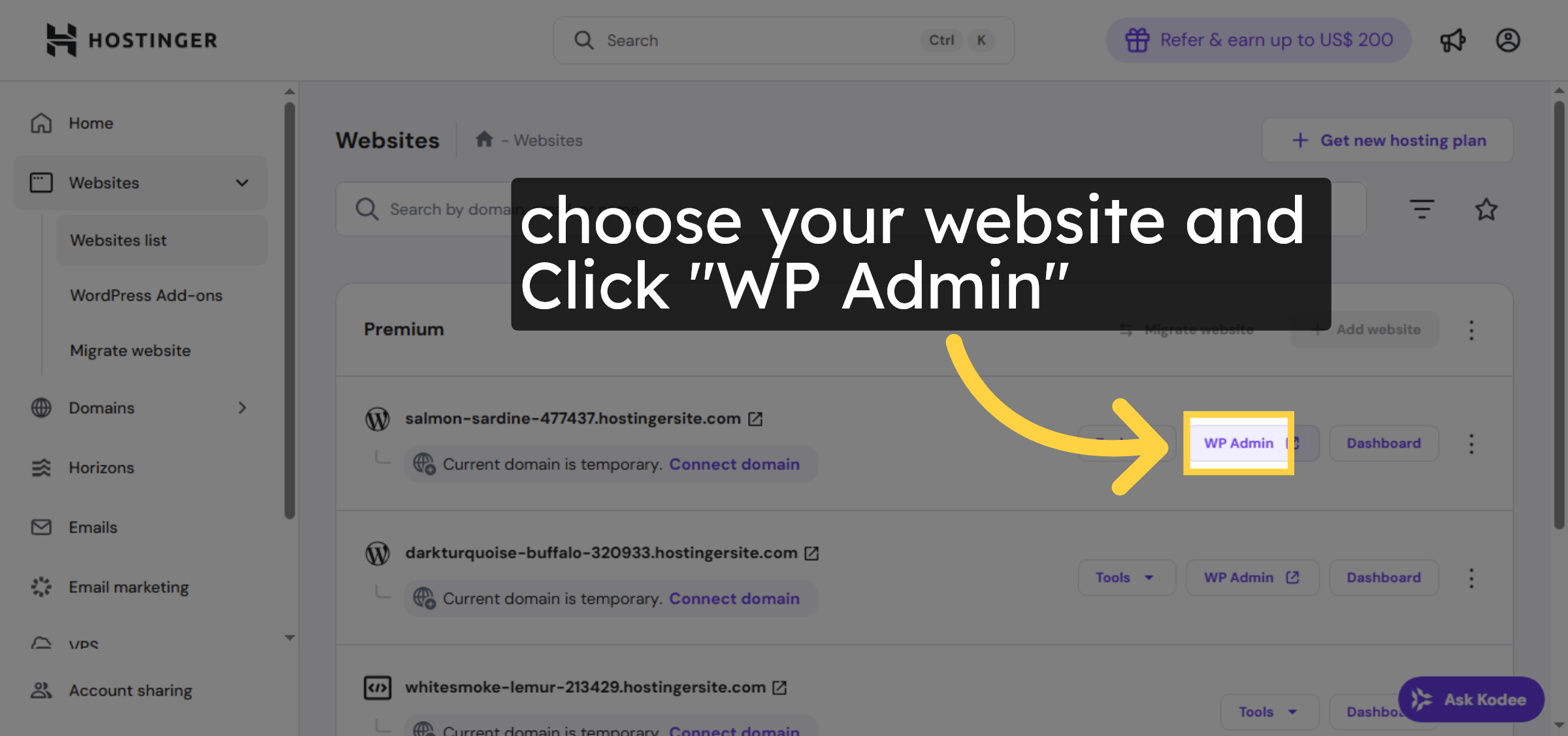 Open WordPress Admin Panel