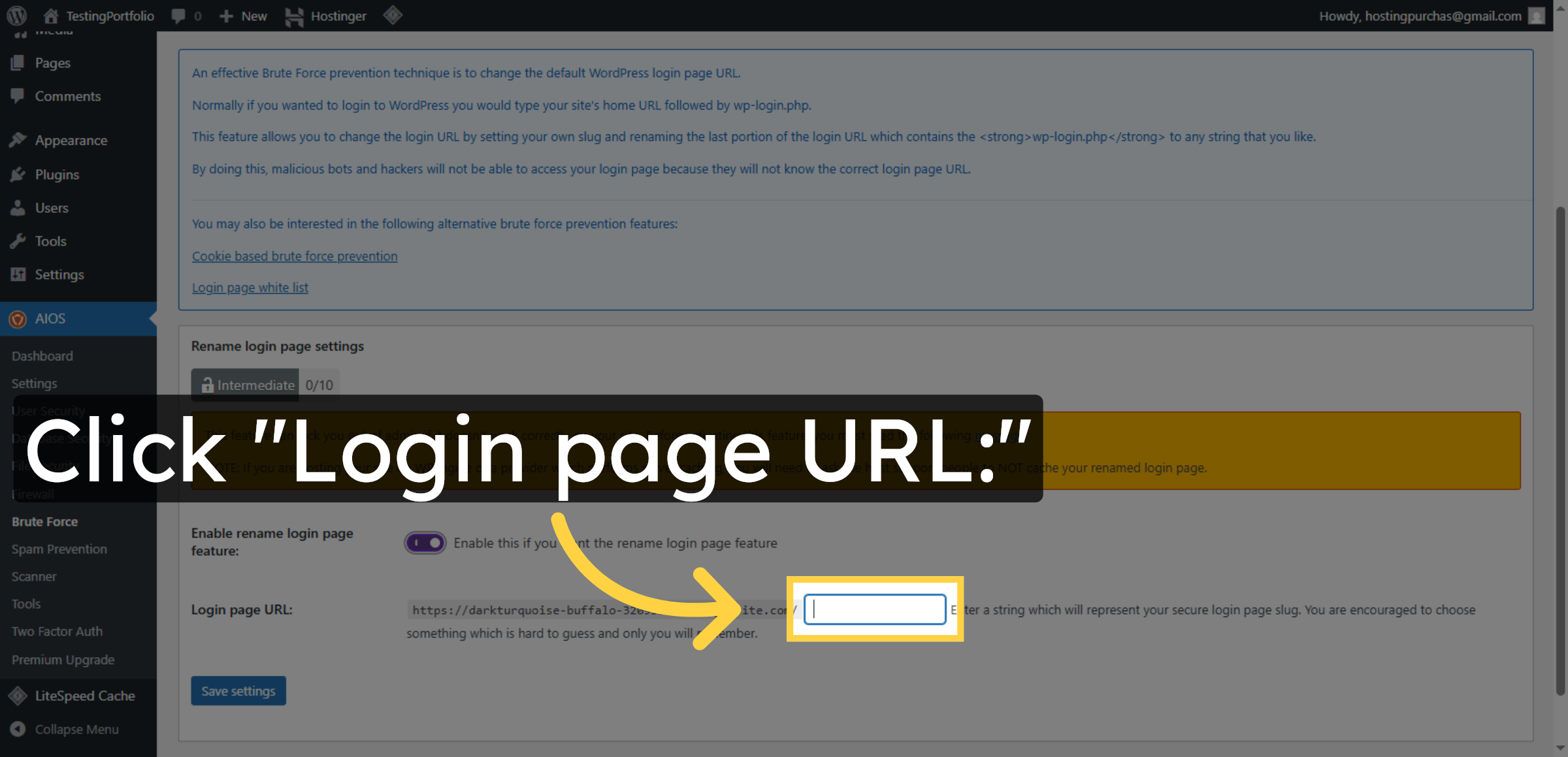 Change Login Page URL