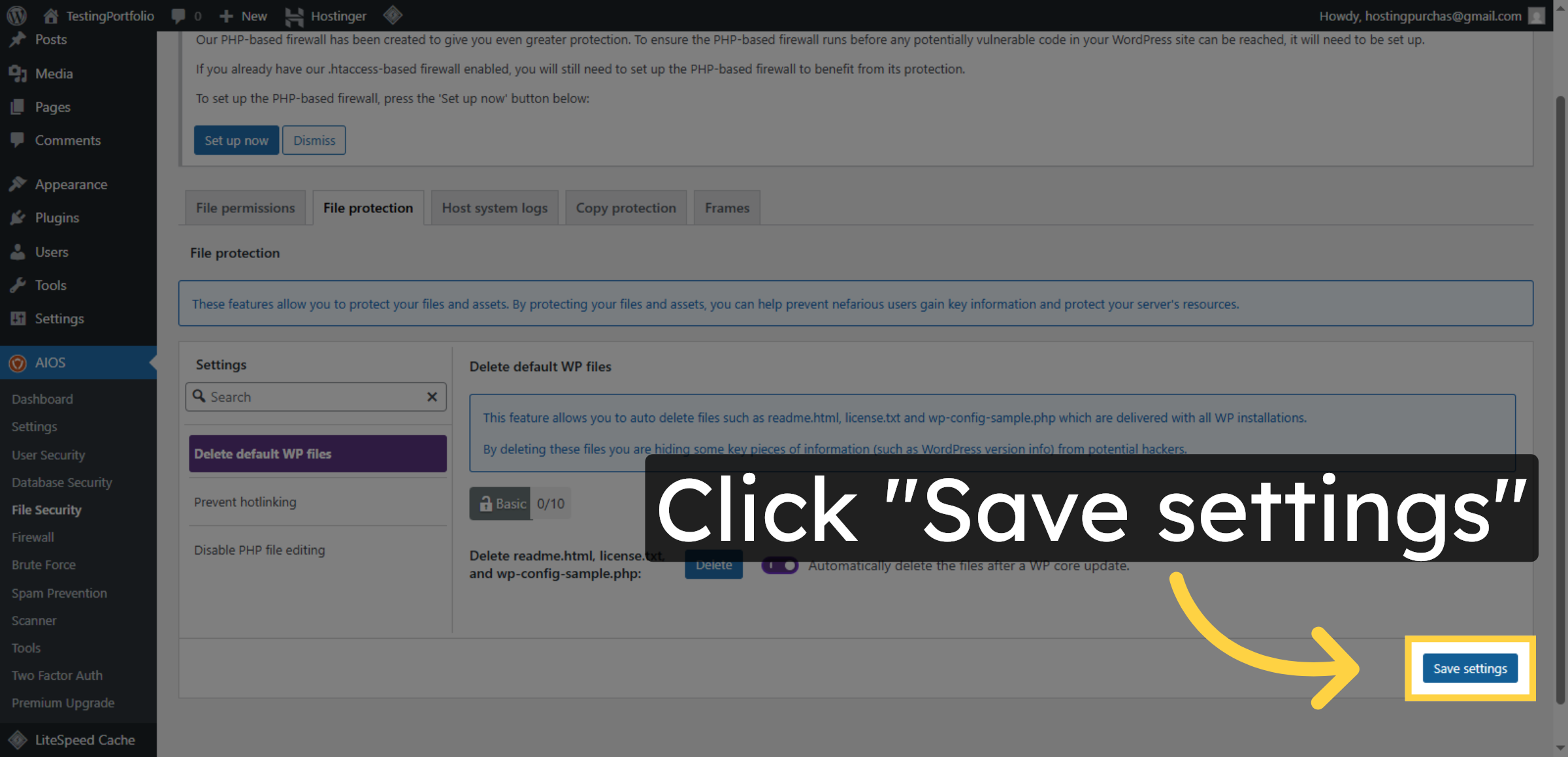 Save File Security Settings