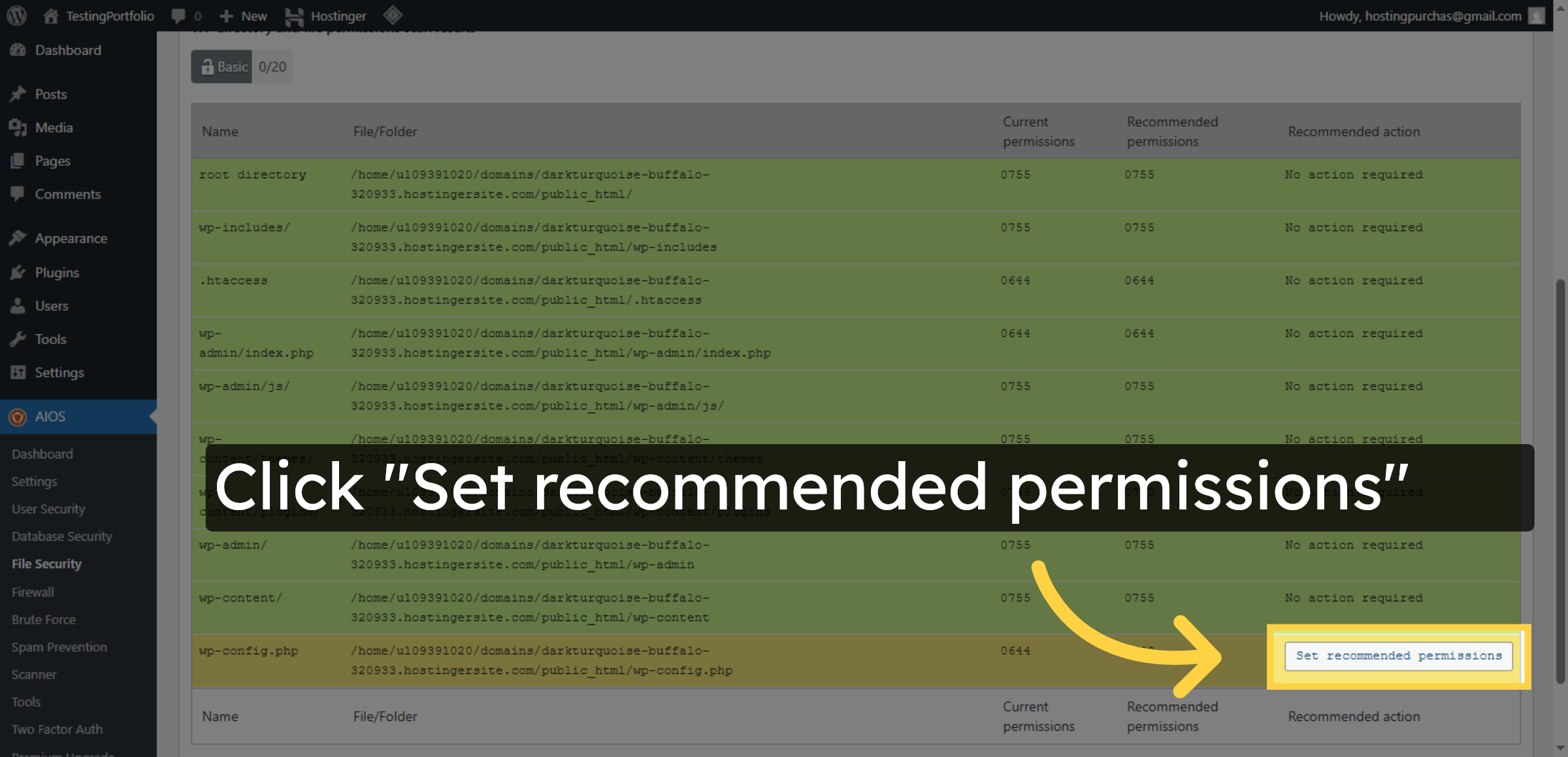 Set Recommended File Permissions
