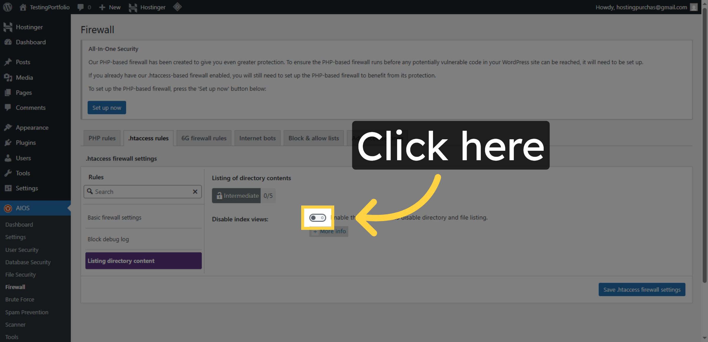 Enable Directory Listing Protection