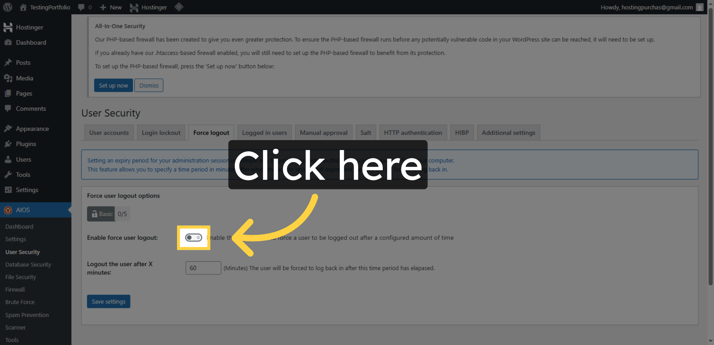 Enable Force Logout Feature