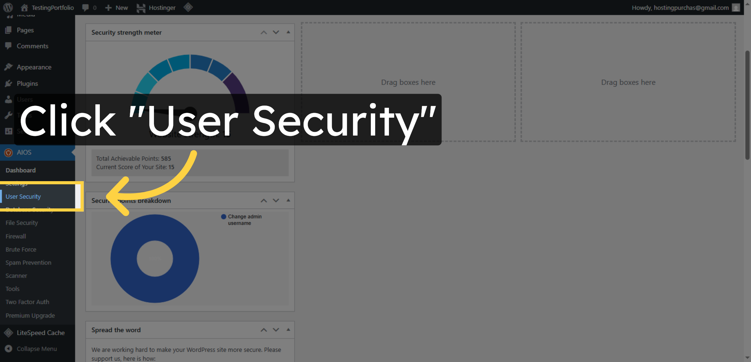 Access User Security Settings