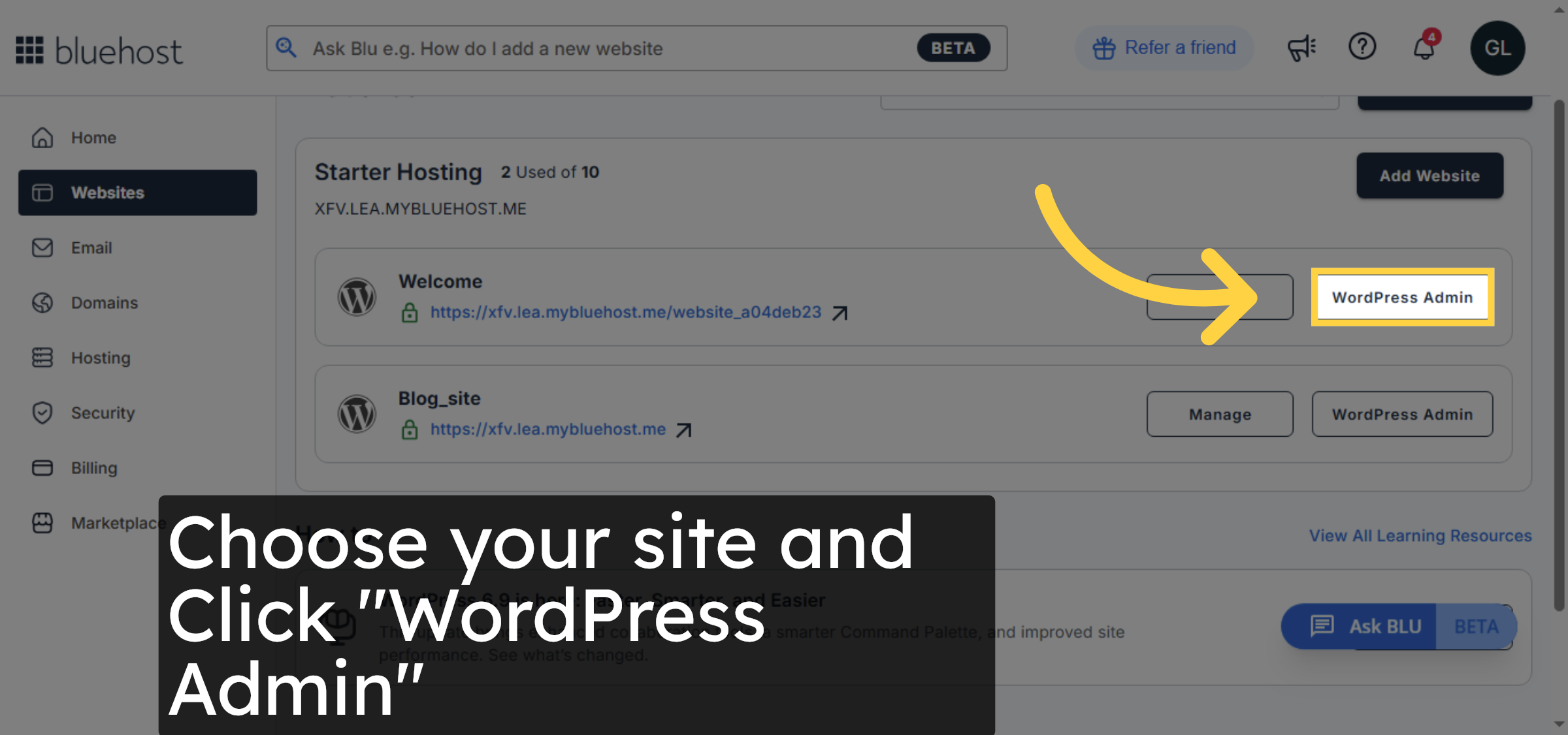 Open WordPress Admin Panel