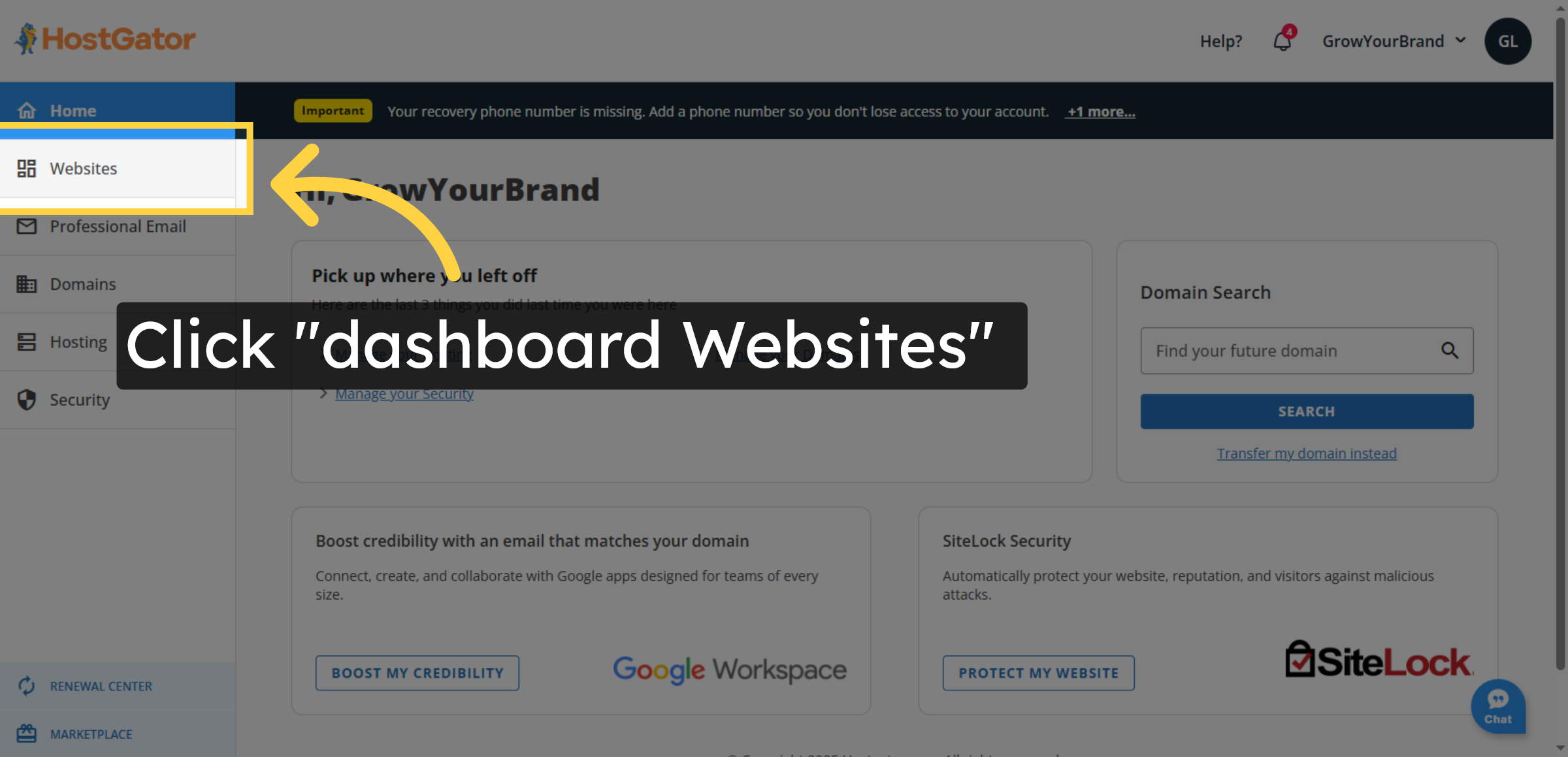 Access Dashboard Websites