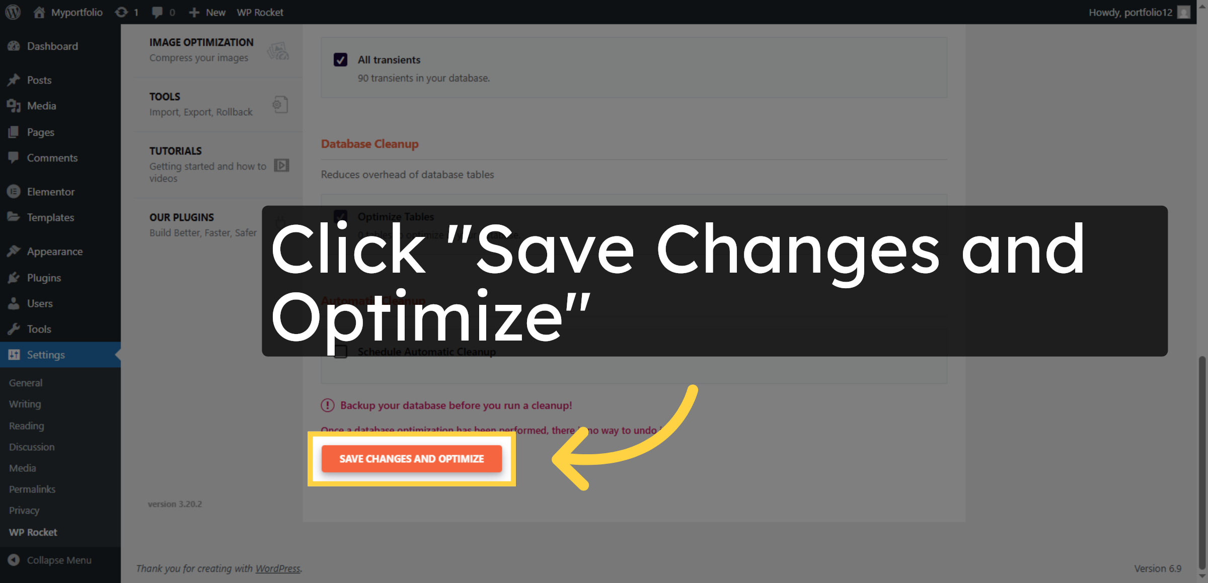 Save and Optimize Database