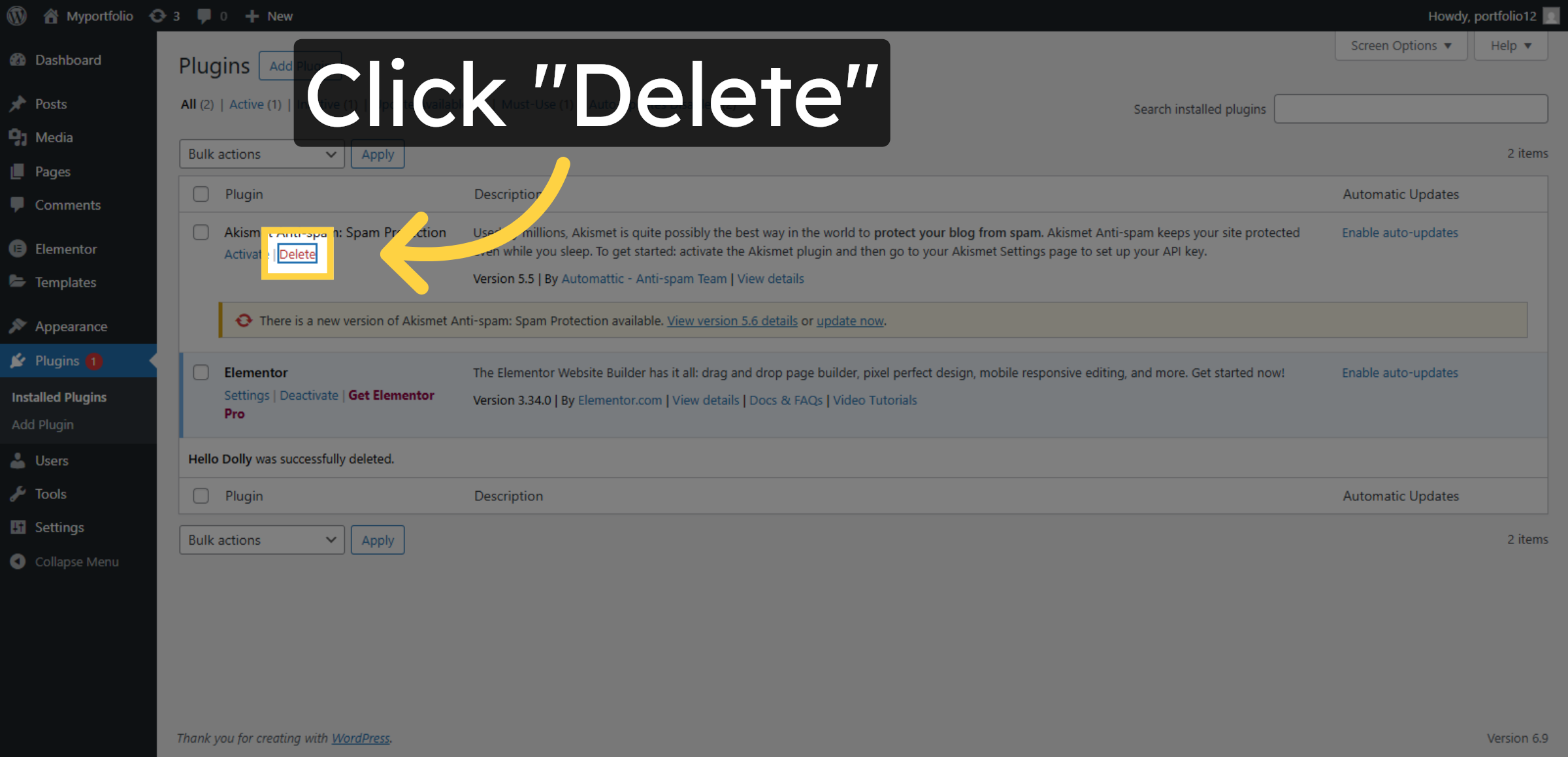 Confirm Plugin Deletion