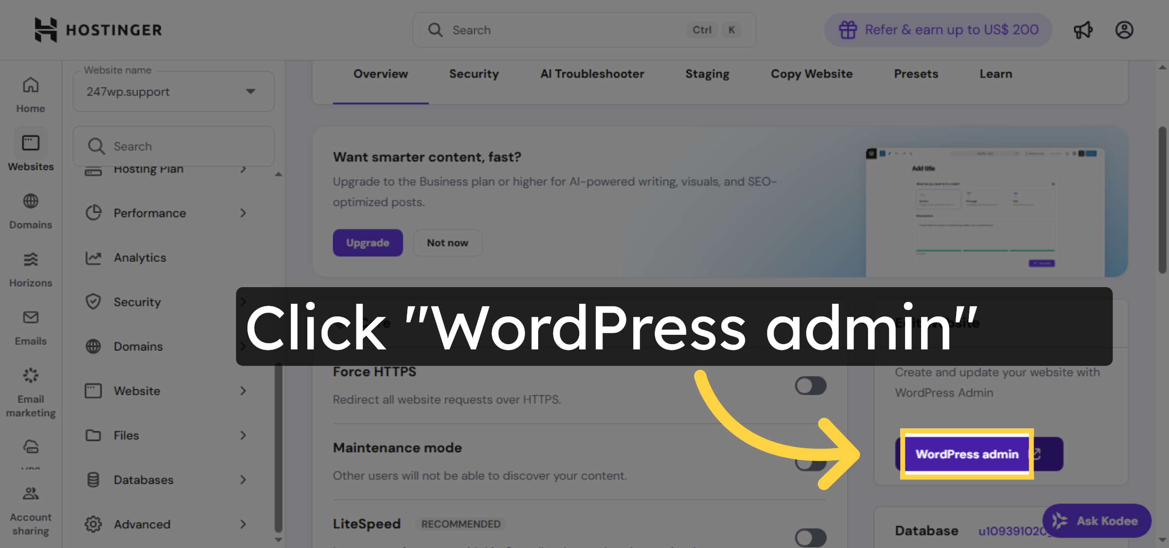 Access WordPress Admin