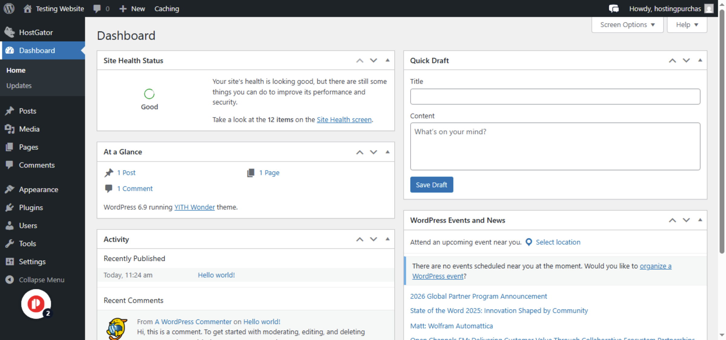 Switch To Website admin dashboard