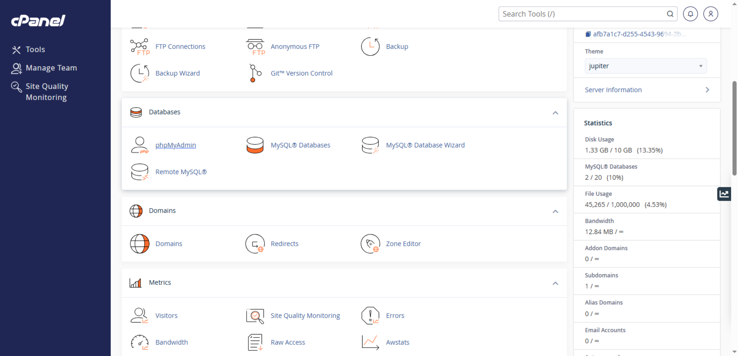 Switch to Bluehost cPanel 
