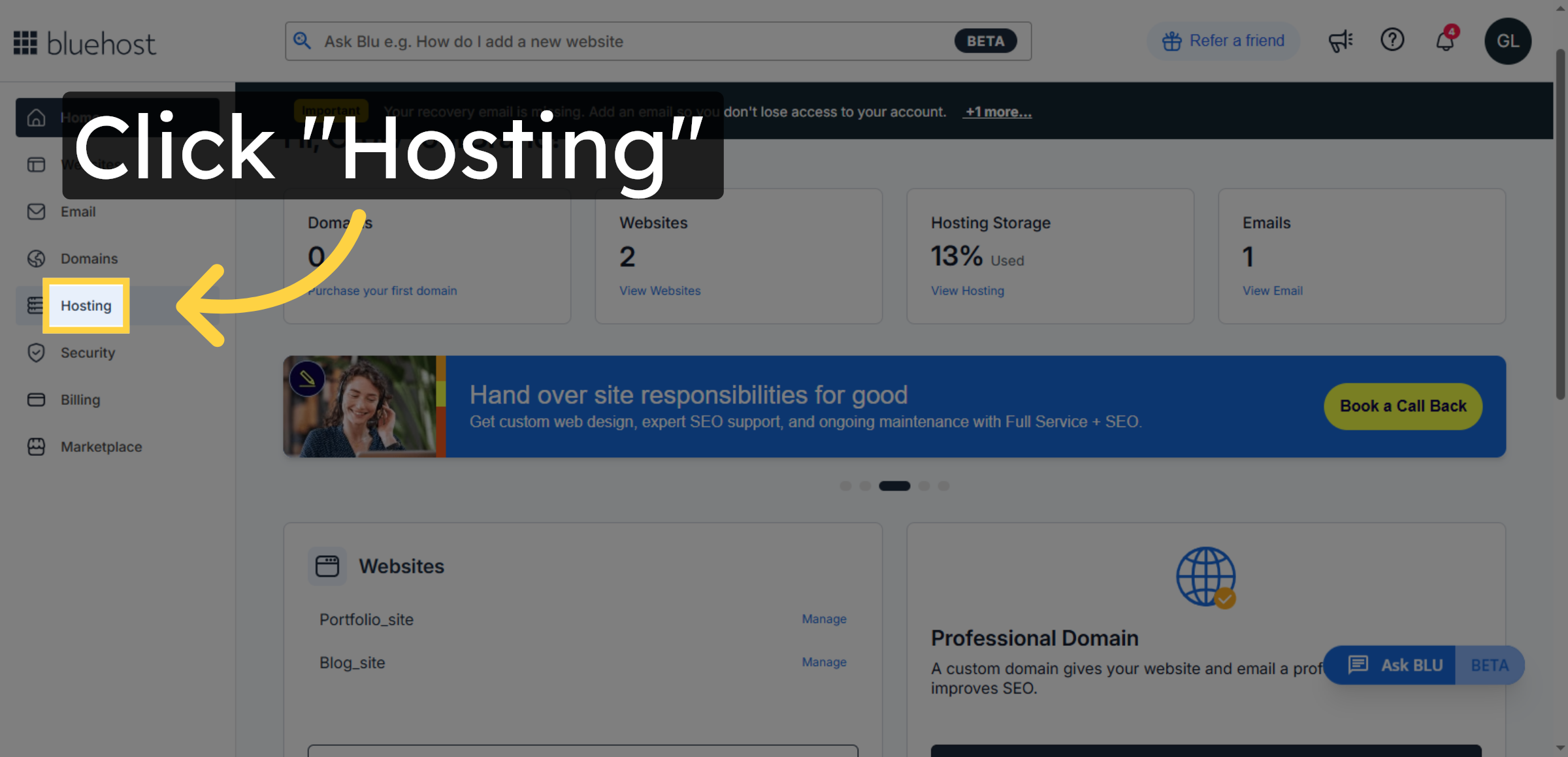 Access Hosting Section
