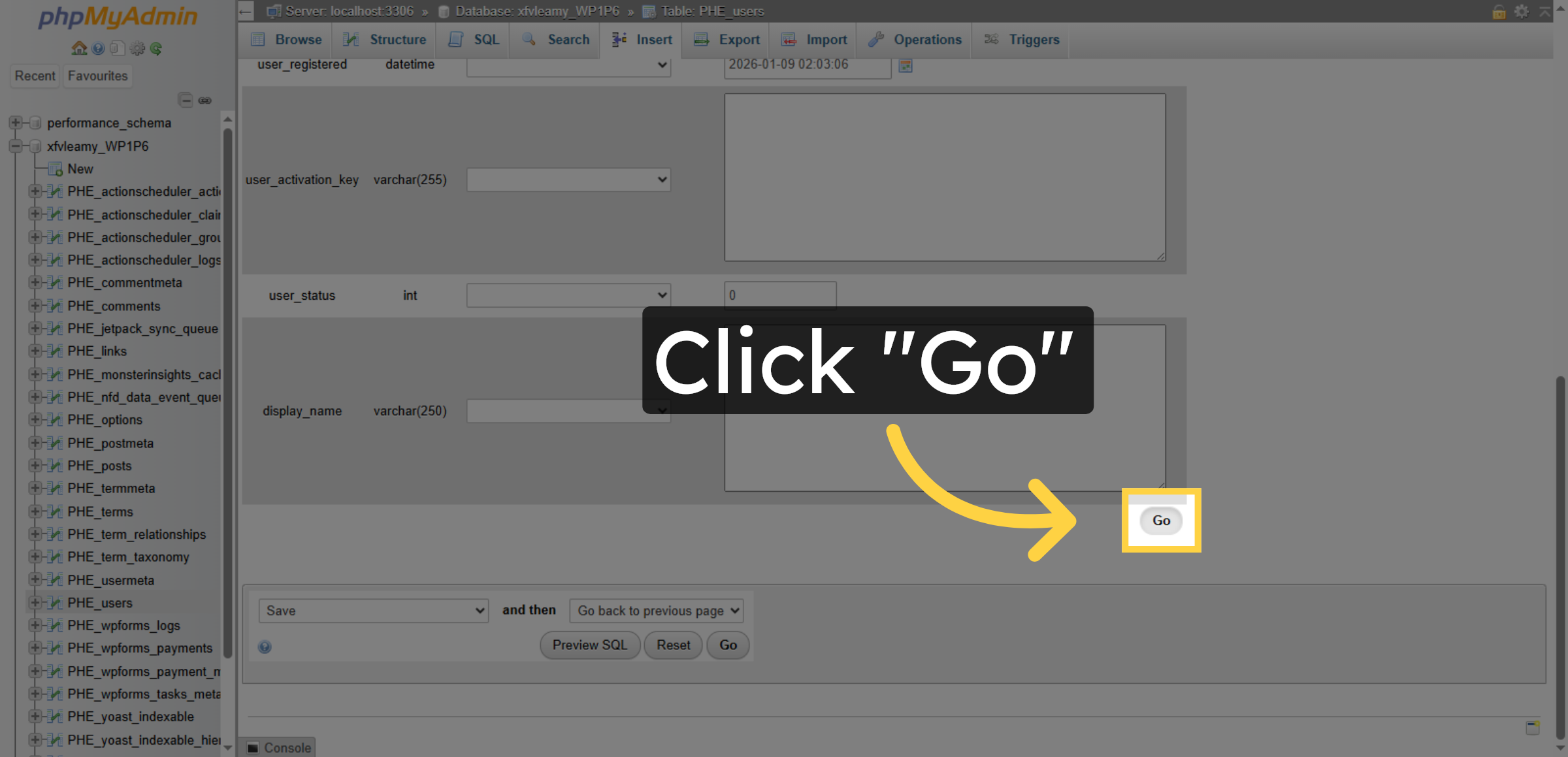 Save User Record Changes