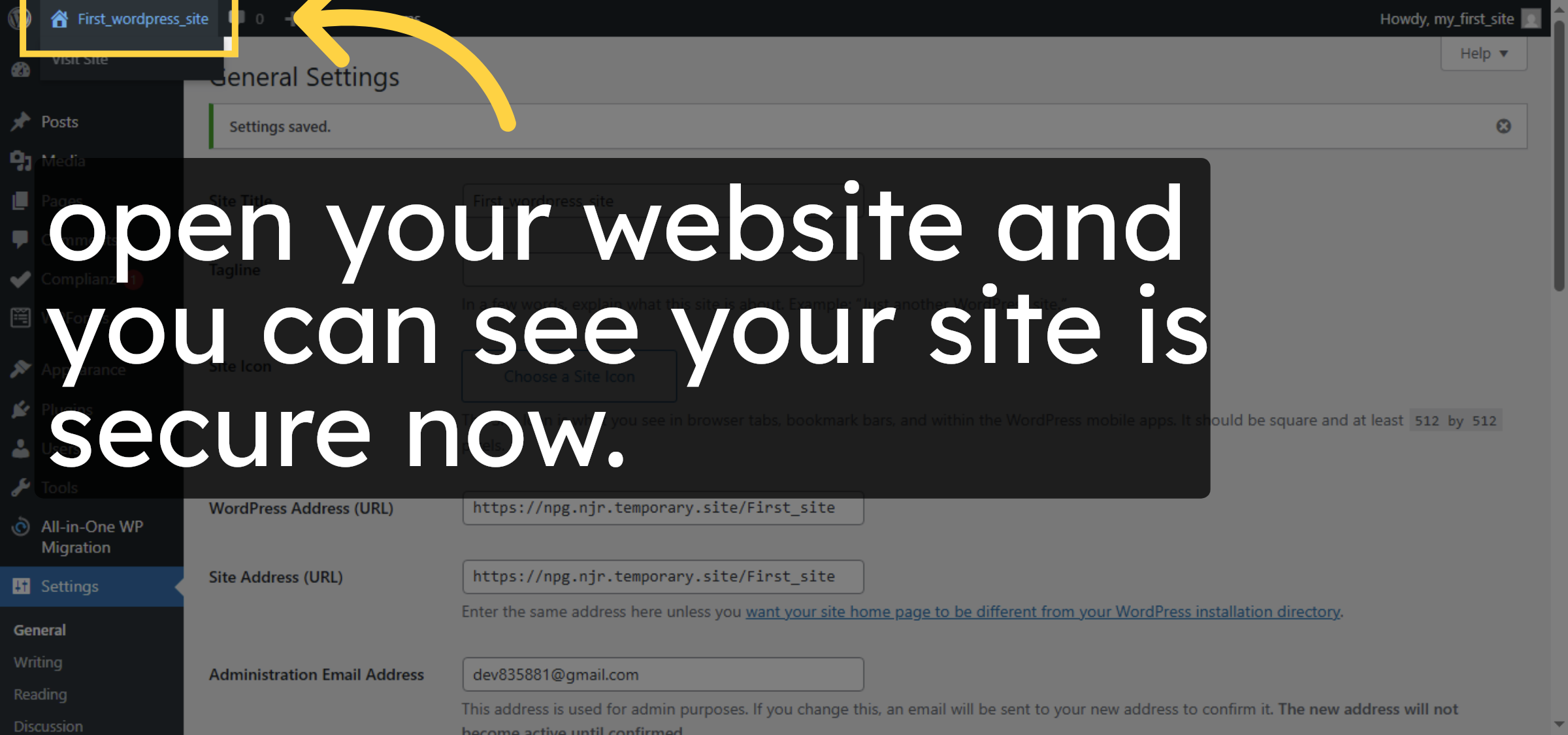 Access WordPress Site