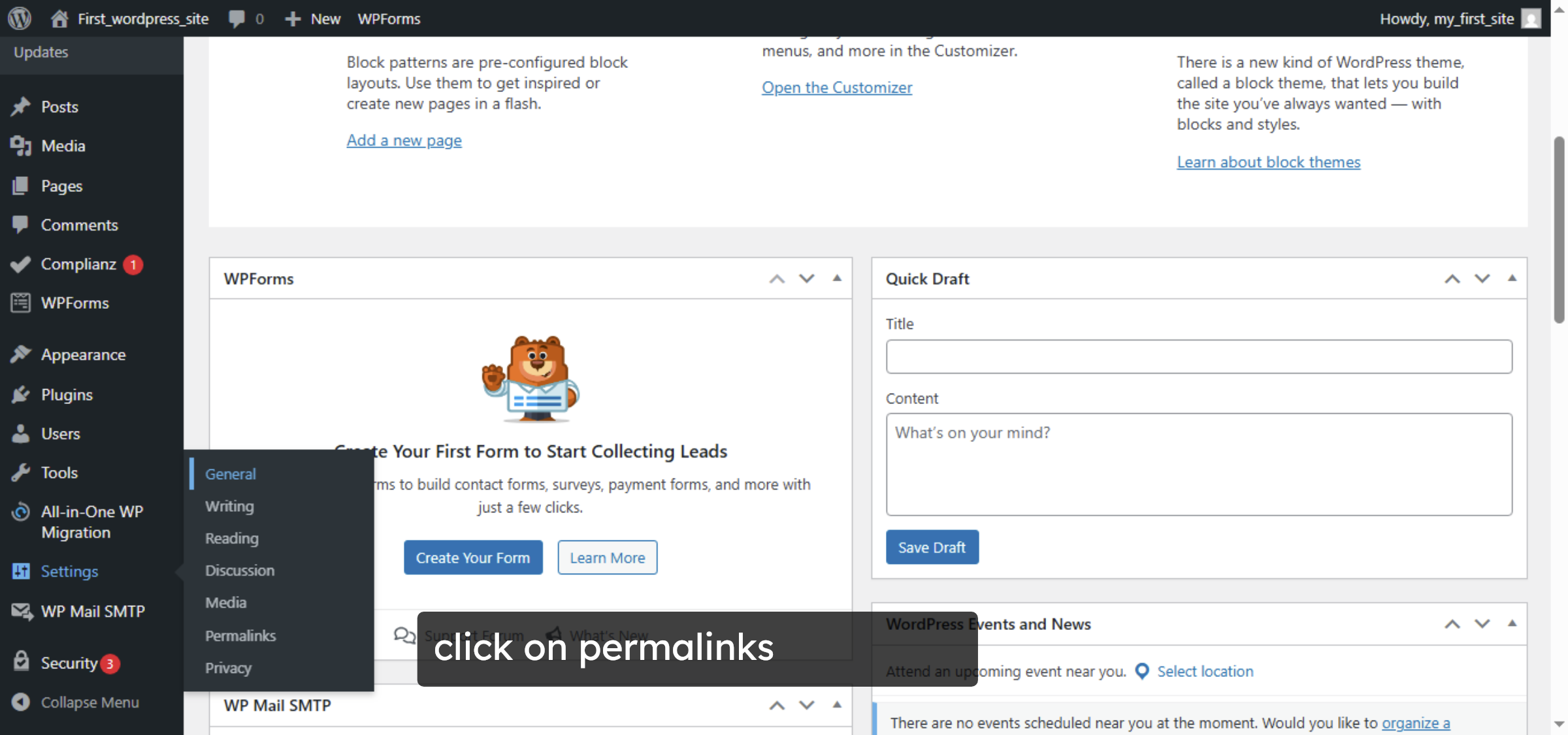 Switch to Website Dashboard